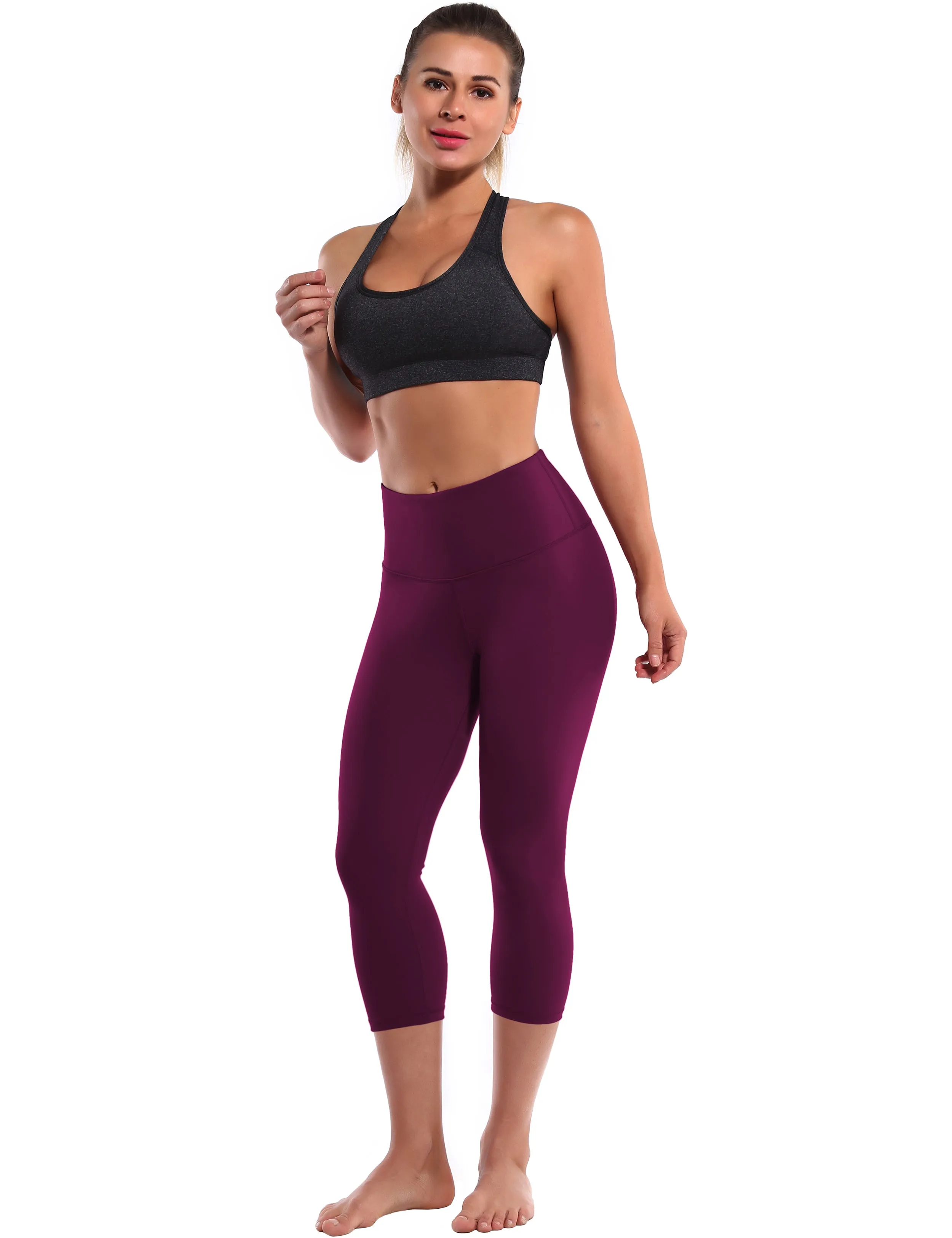 19 High Waist Crop Tight Capris grapevine_yogastudio