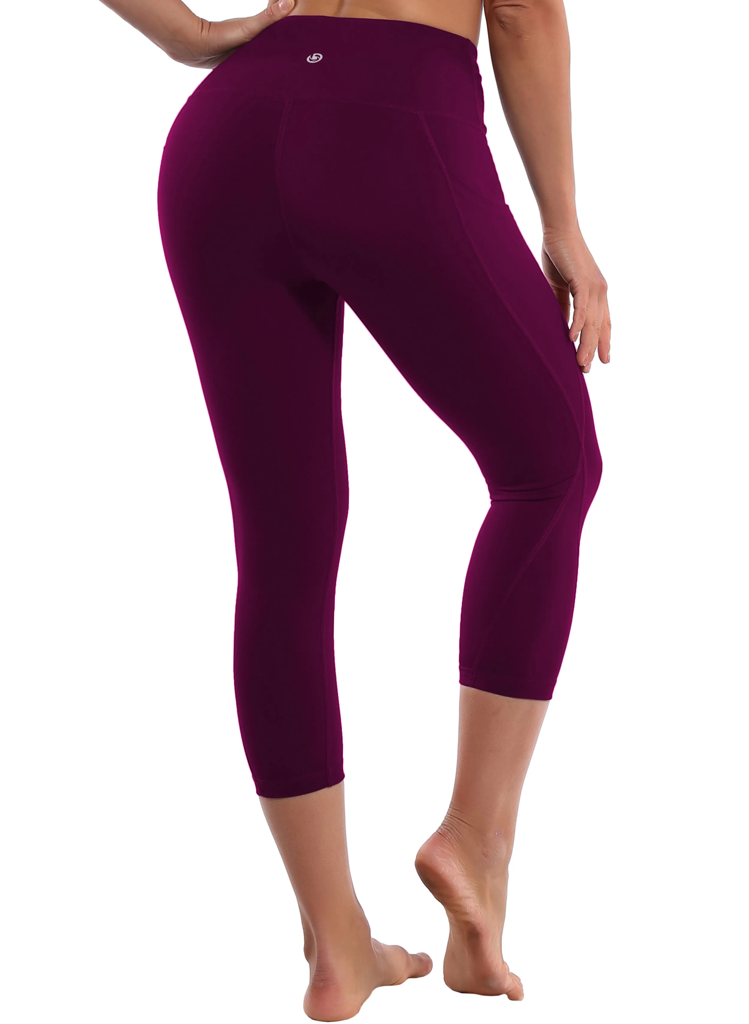 19 High Waist Side Pockets Capris grapevine_yogastudio