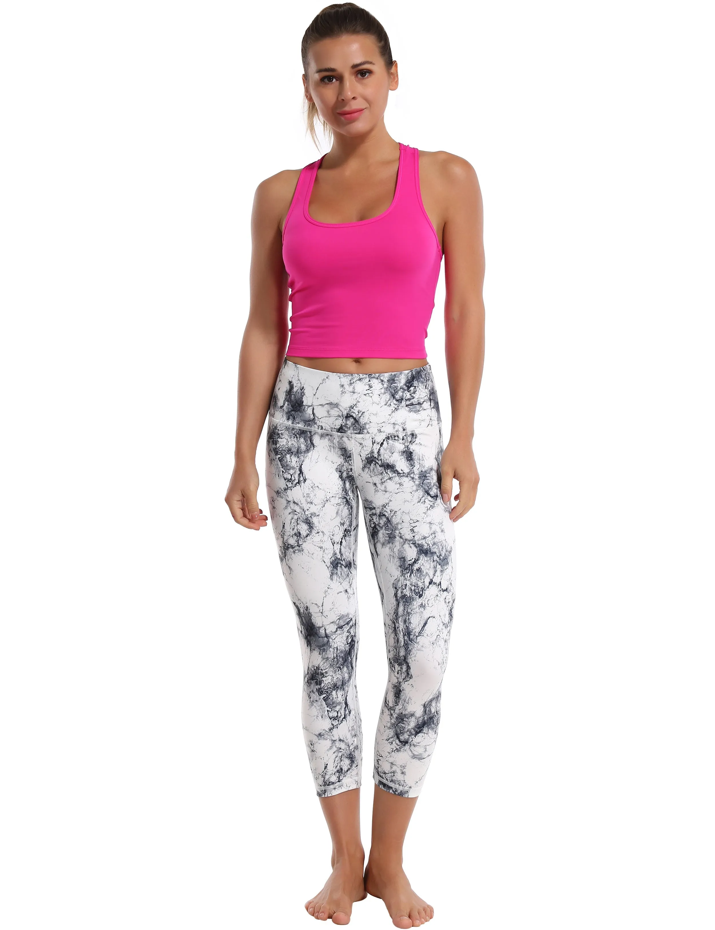 19 Printed Side Pockets Capris arabescato_yogastudio