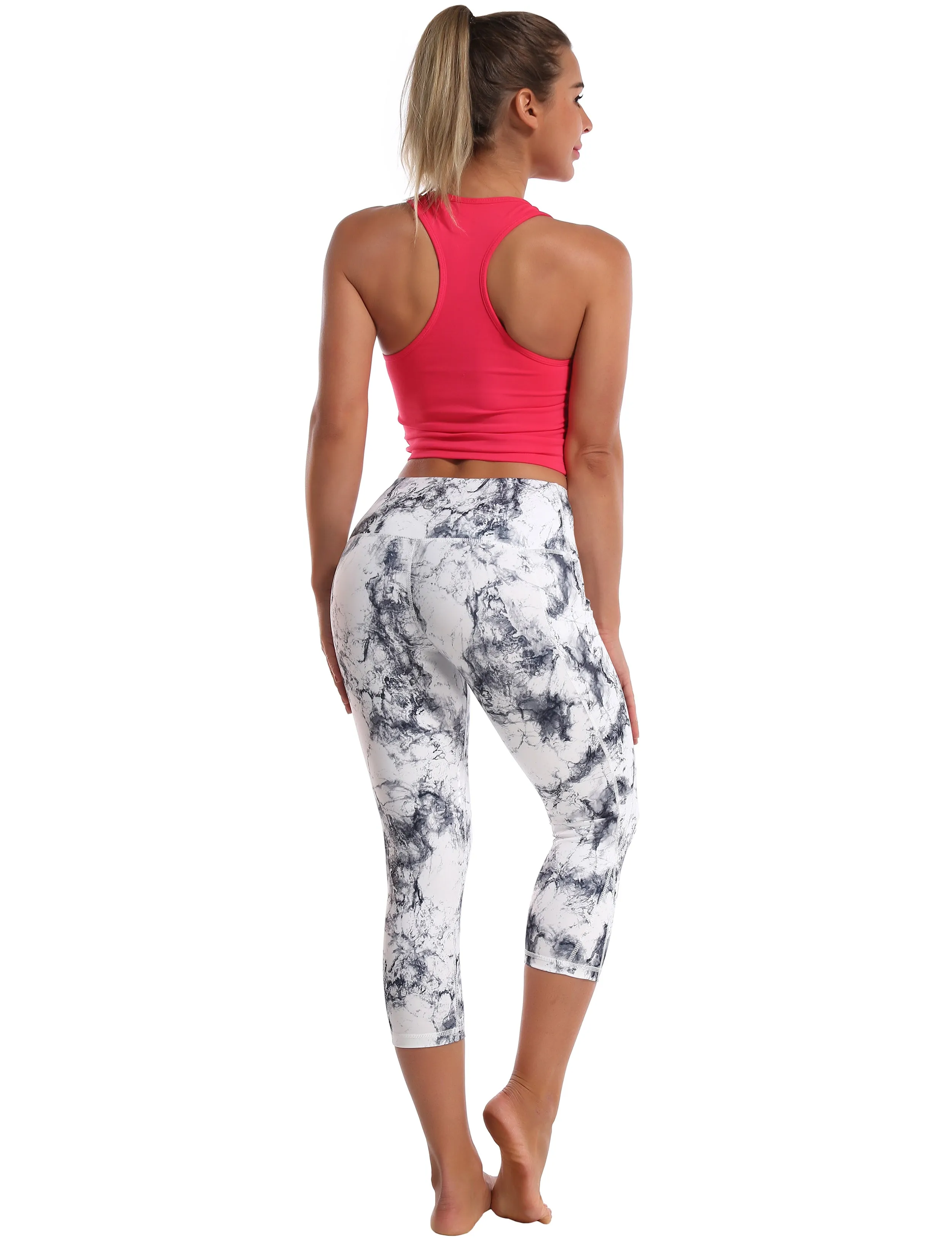 19 Printed Side Pockets Capris arabescato_yogastudio