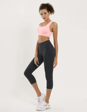 19" High Waist Crop Tight Capris shadowcharcoal