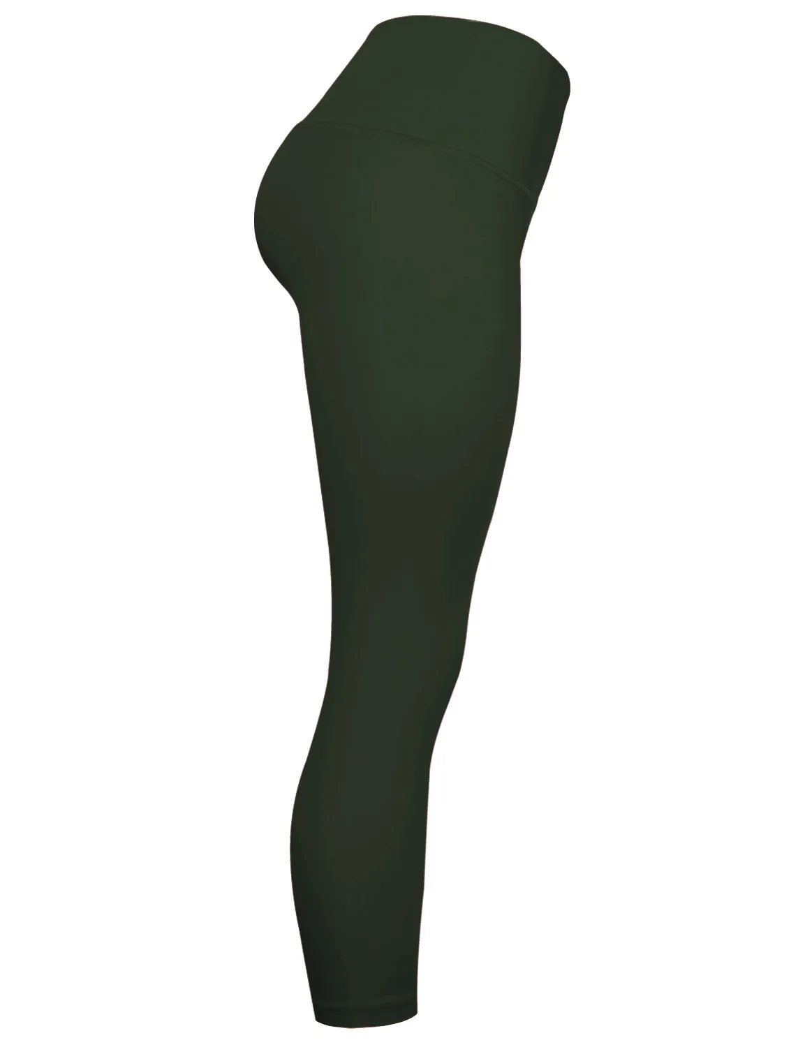 22" High Waist Crop Tight Capris olivegray