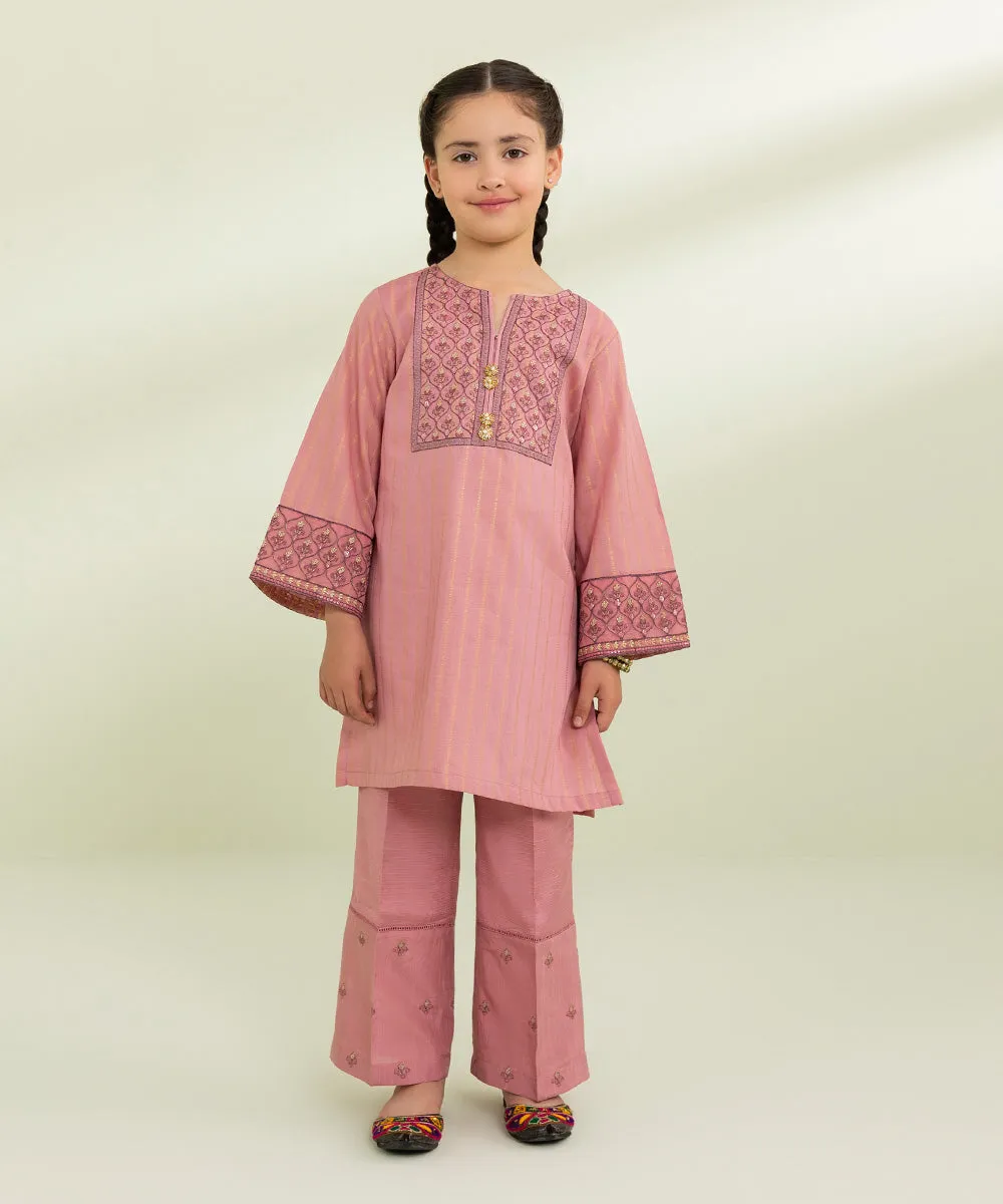 2 Piece - Embroidered Jacquard Suit