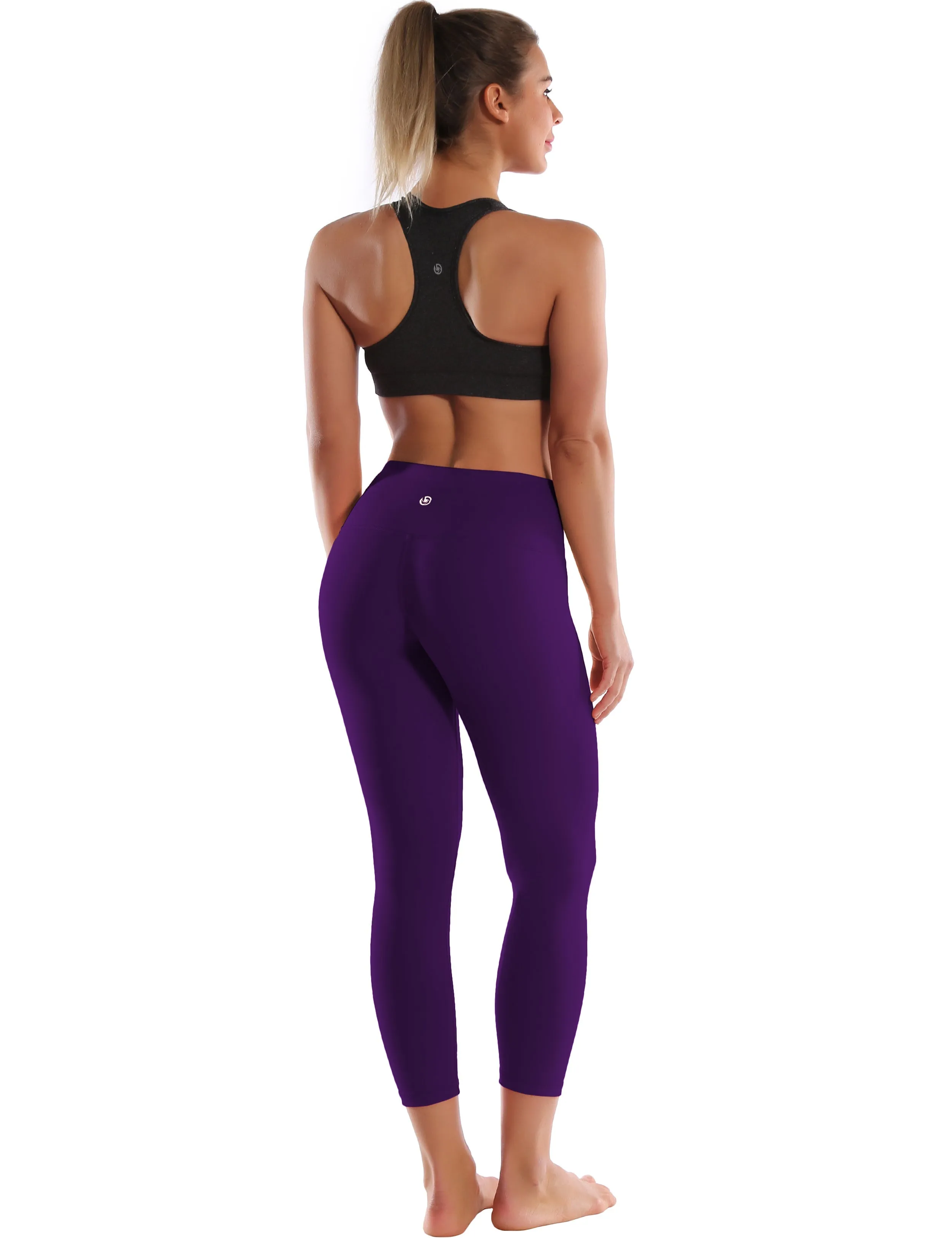 22 High Waist Crop Tight Capris eggplantpurple_yogastudio