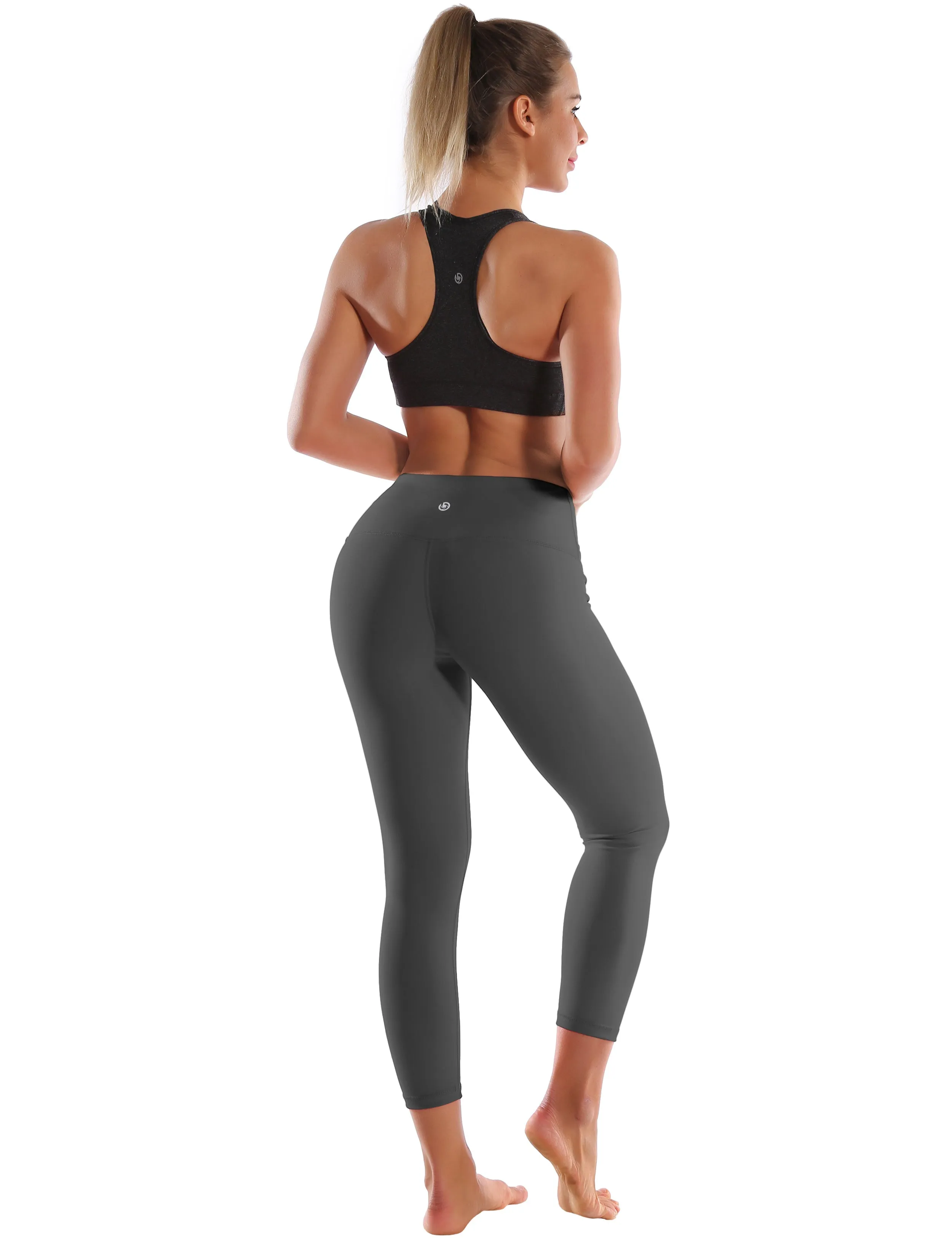 22 High Waist Crop Tight Capris shadowcharcoal_yogastudio