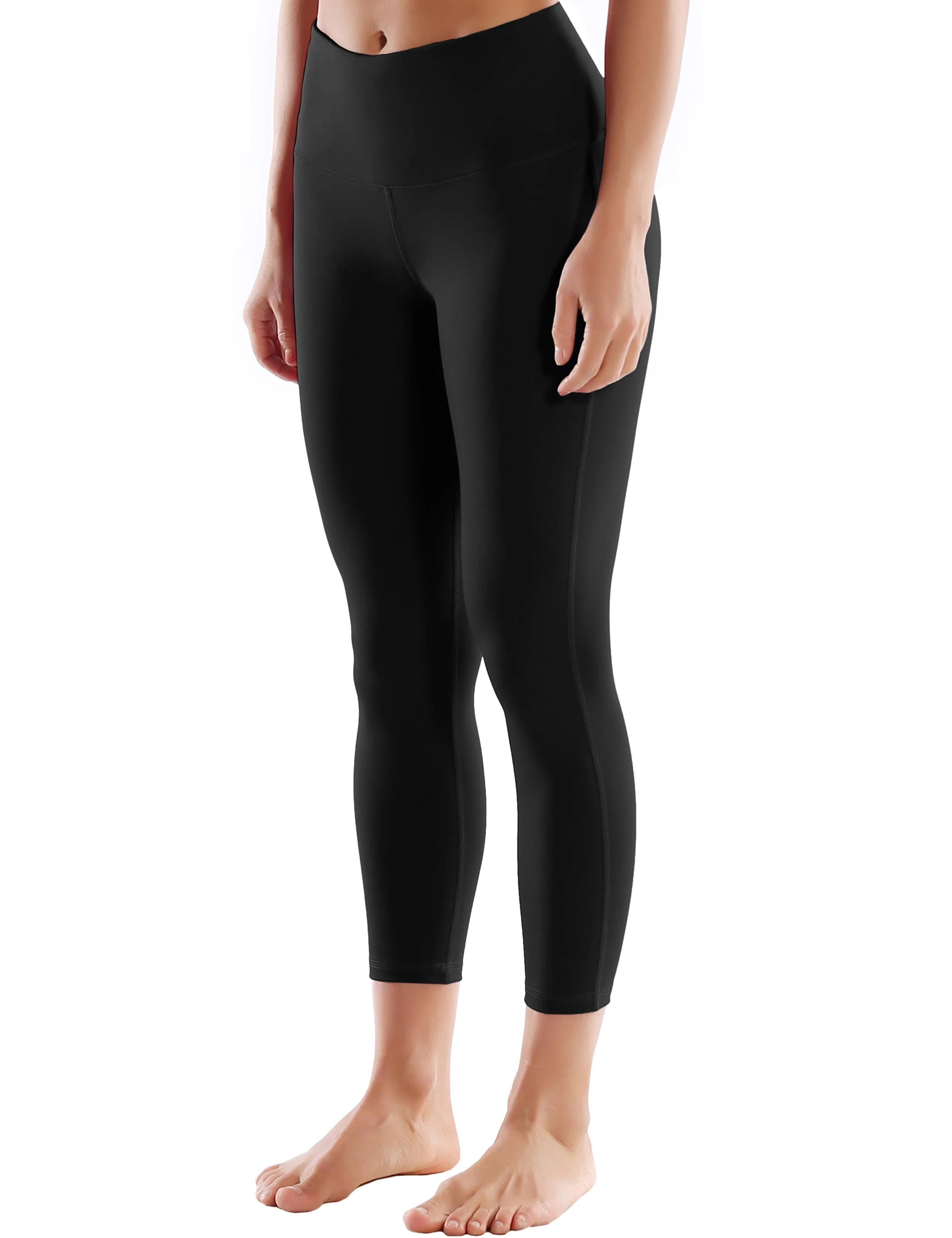 22 High Waist Side Line Capris black_yogastudio