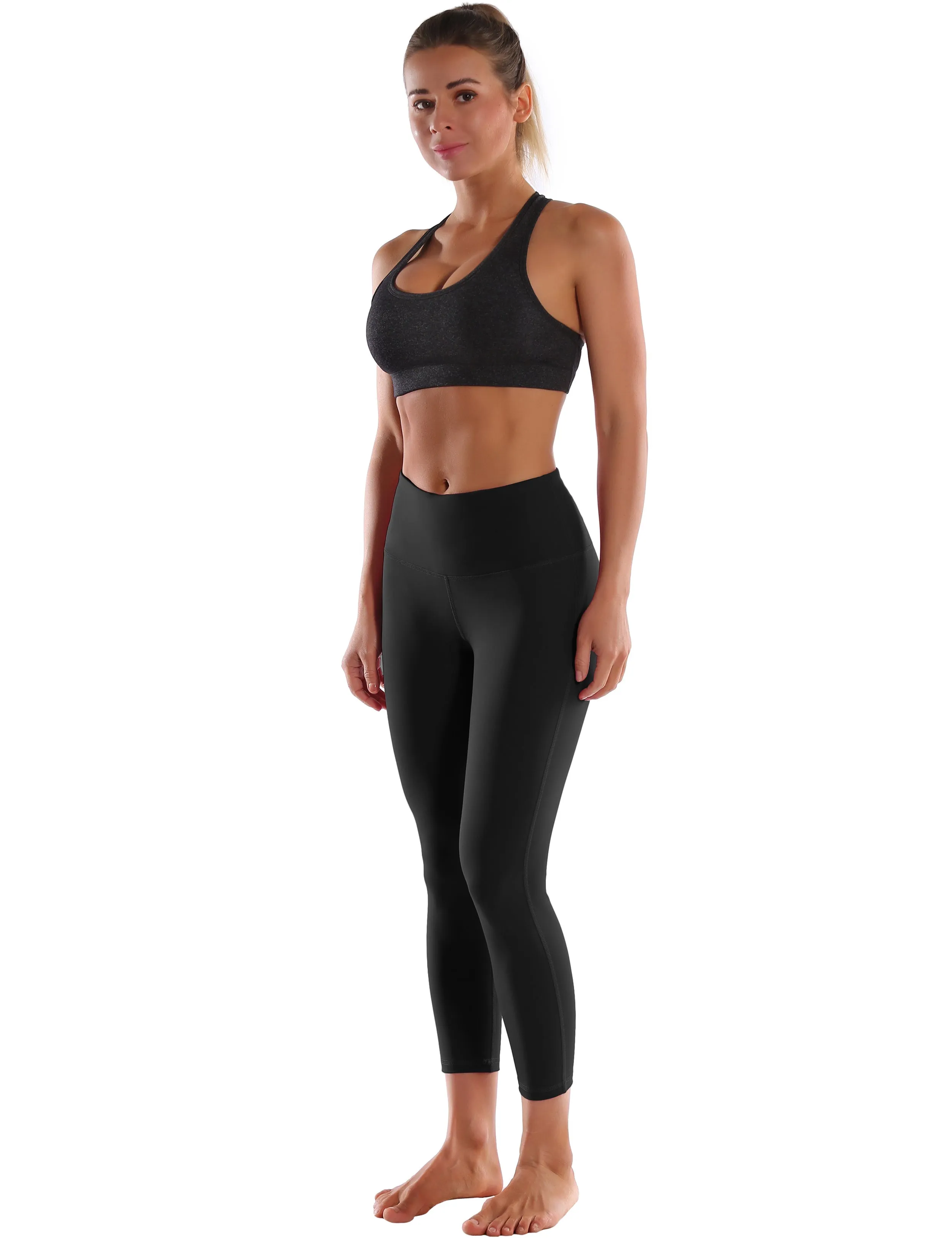 22 High Waist Side Line Capris black_yogastudio