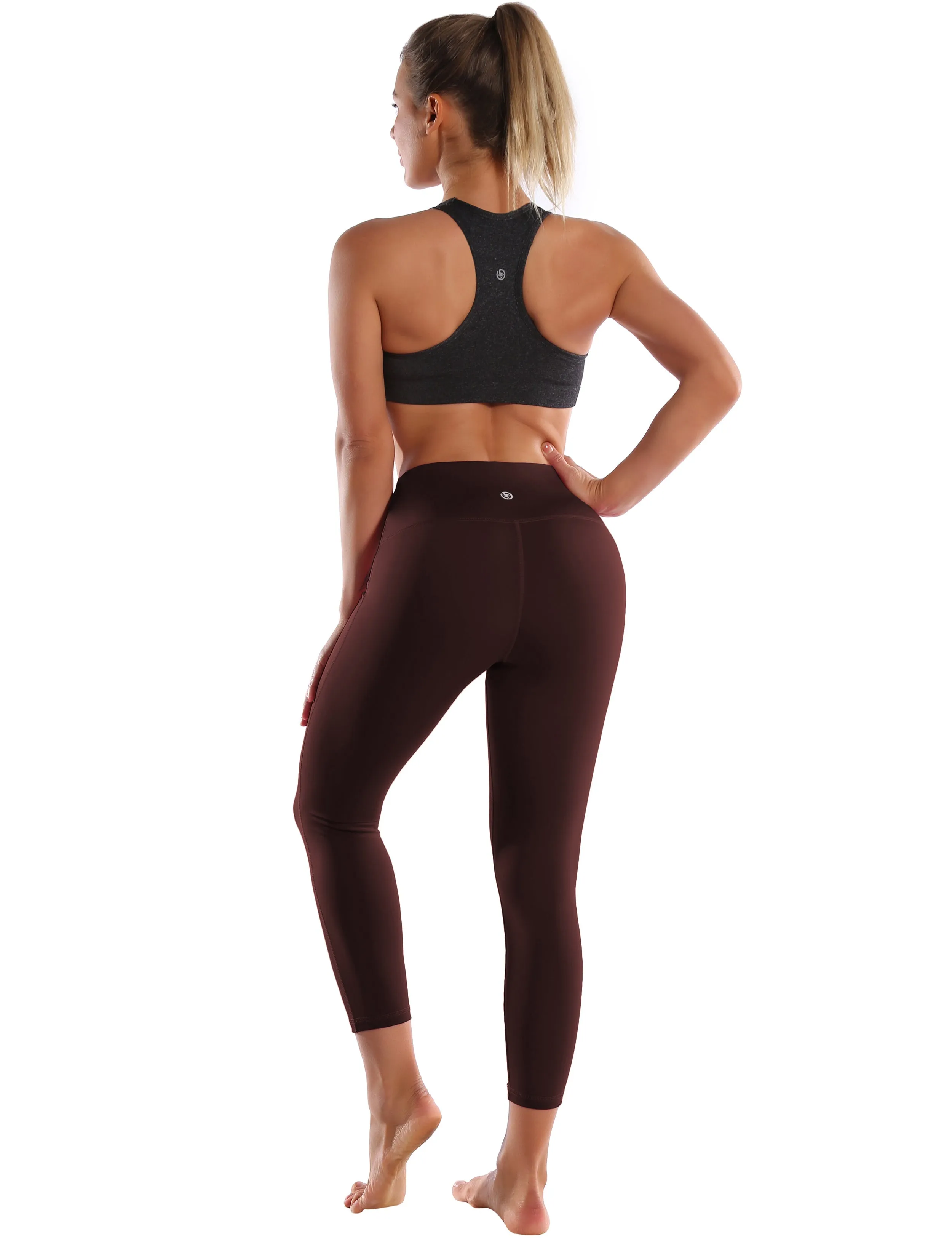 22 High Waist Side Line Capris mahoganymaroon_yogastudio