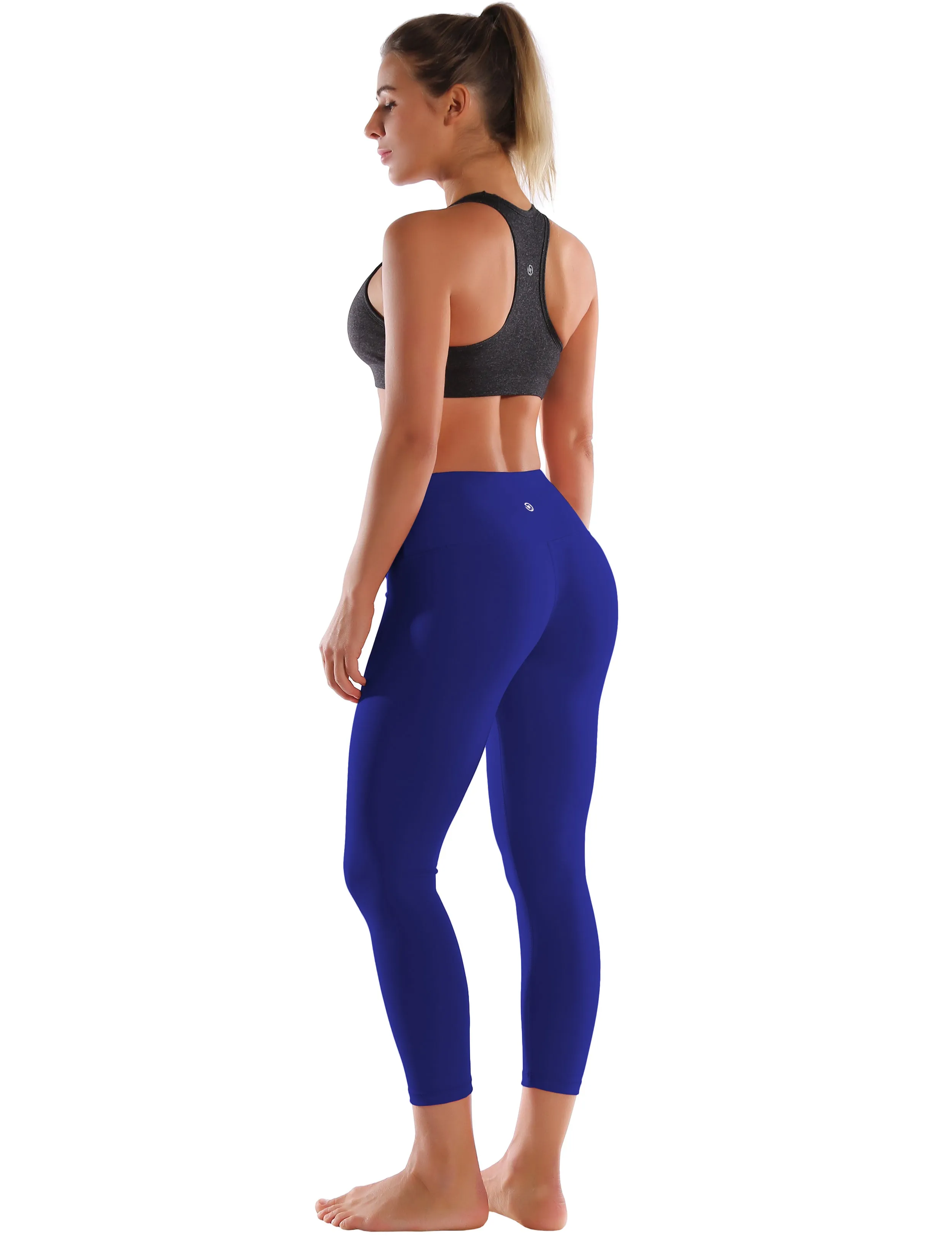 22" High Waist Crop Tight Capris navy