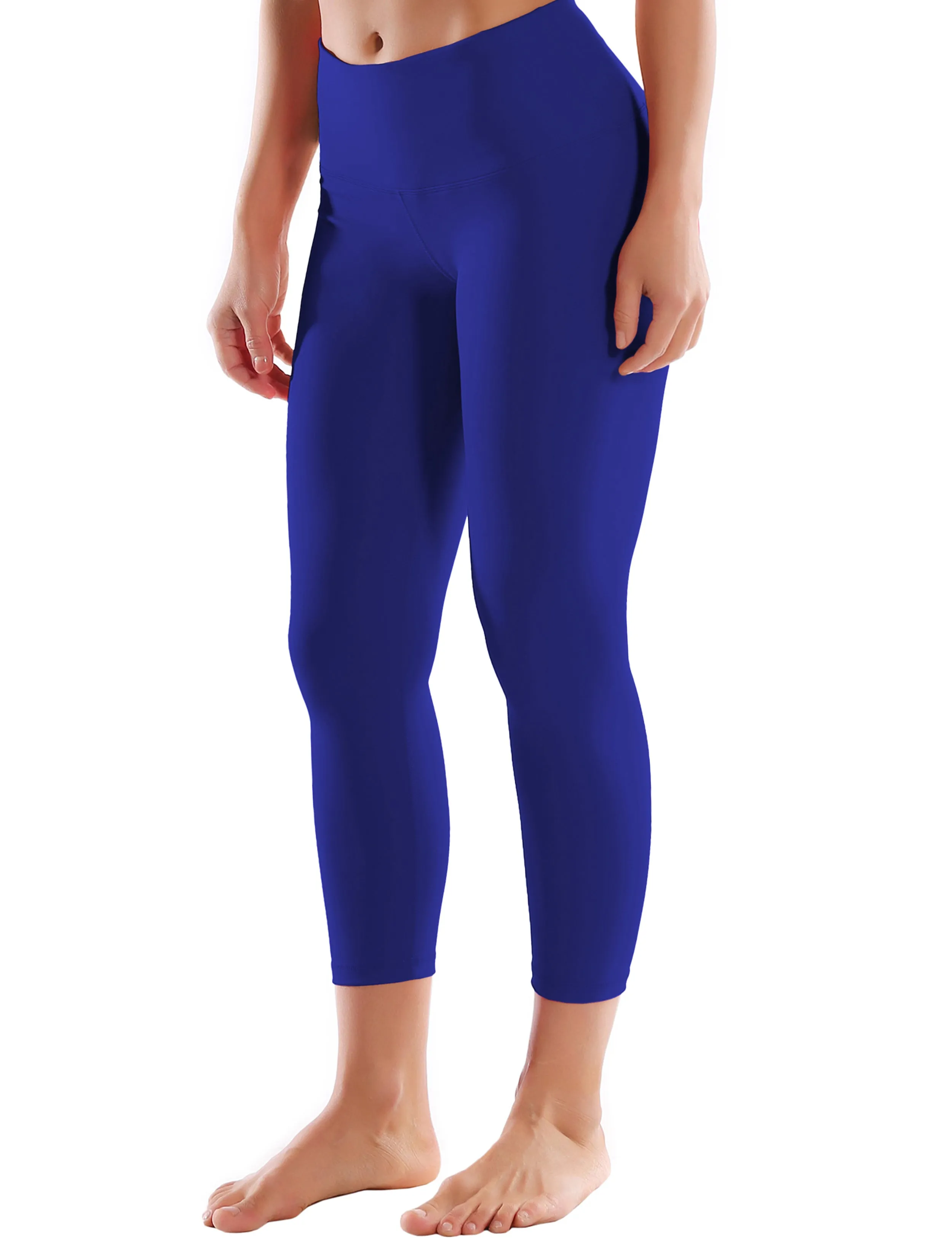 22" High Waist Crop Tight Capris navy