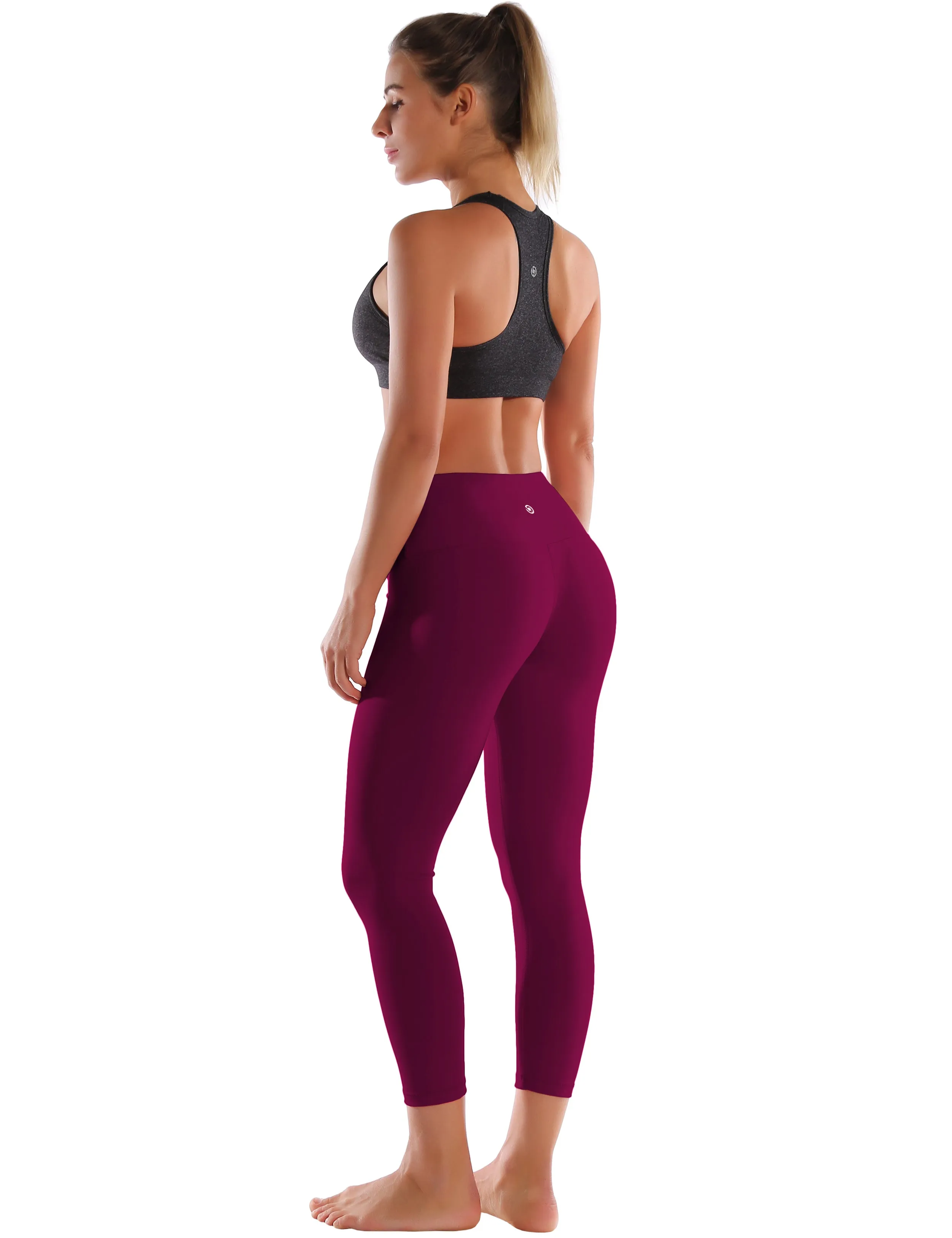 22" High Waist Crop Tight Capris grapevine