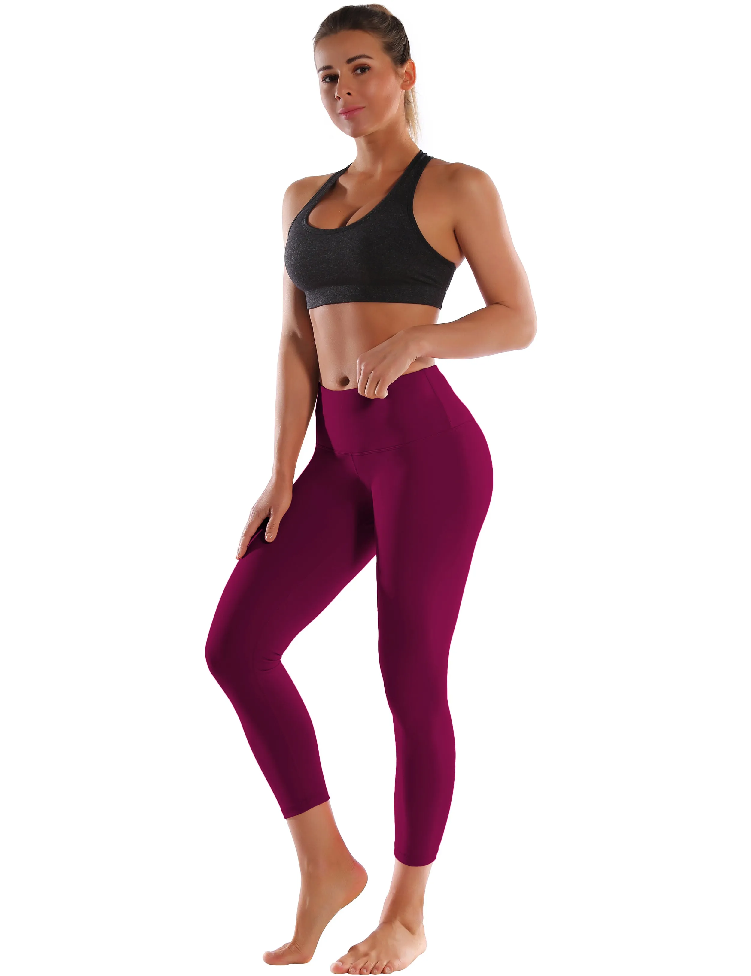 22" High Waist Crop Tight Capris grapevine