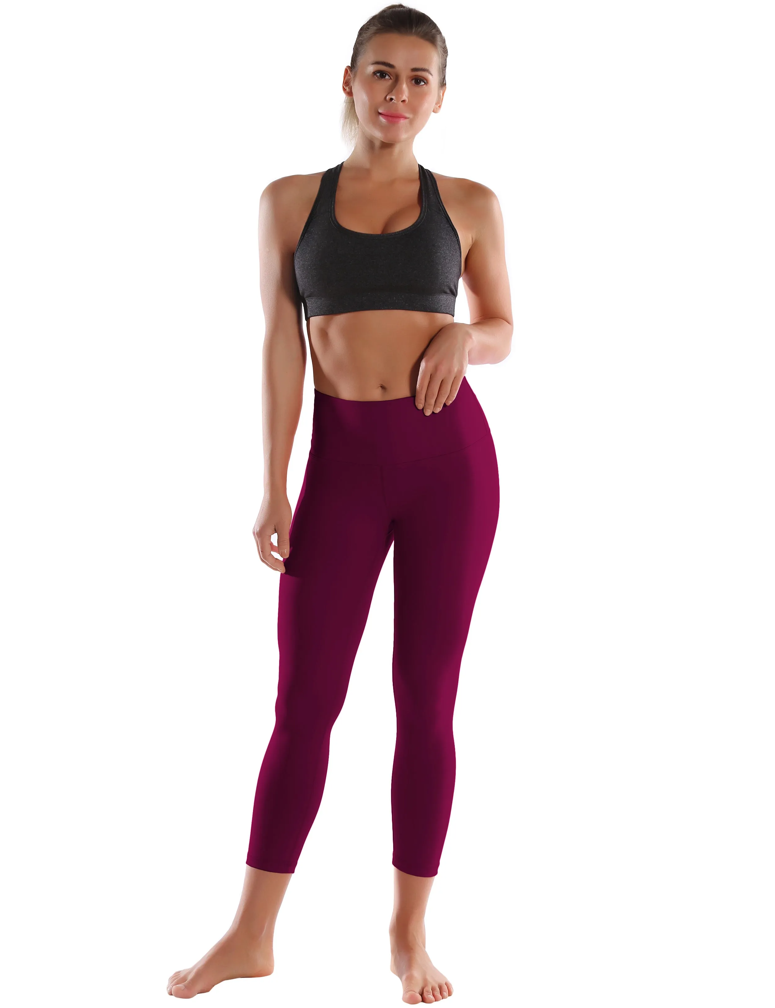 22" High Waist Crop Tight Capris grapevine