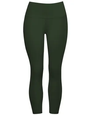 22" High Waist Crop Tight Capris olivegray