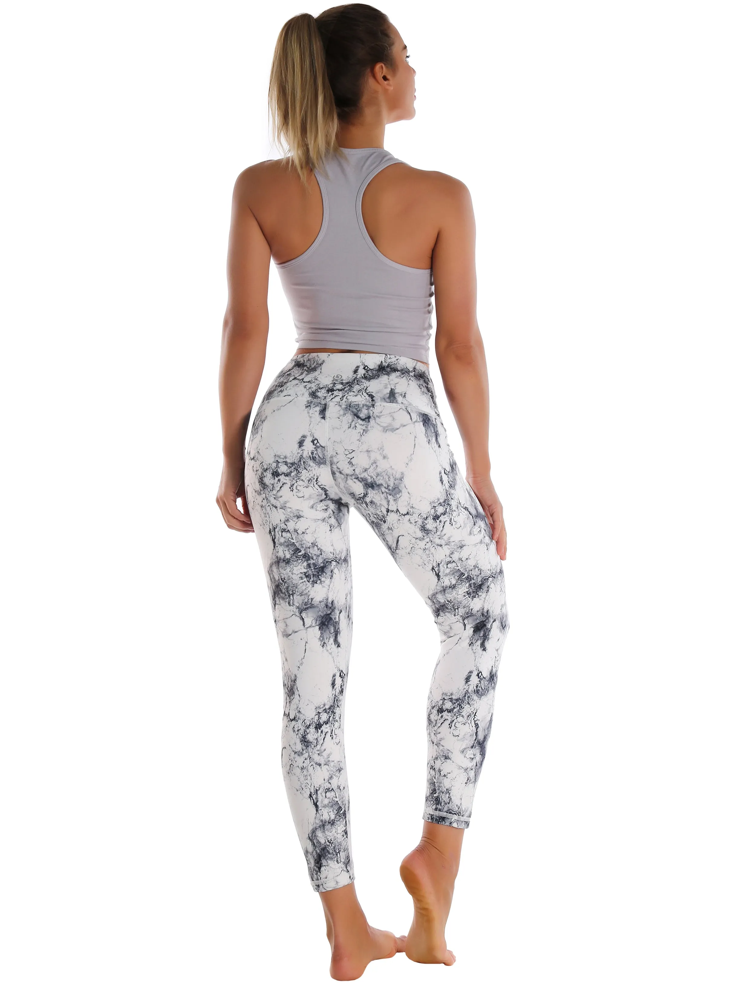 22" High Waist Crop Tight Capris arabescato