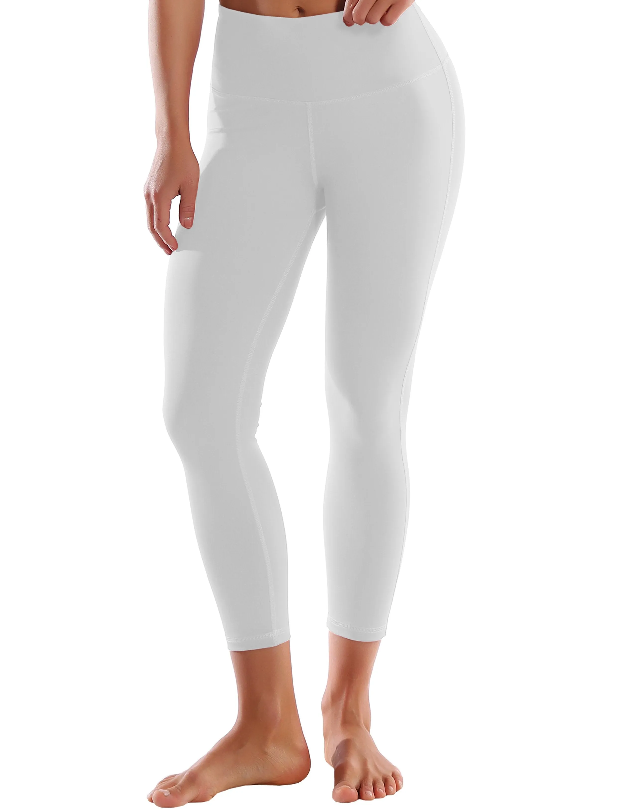 22" High Waist Side Line Capris lightgray ins