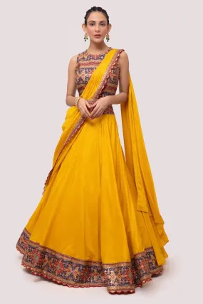 30Z297-RO Mustard Lehenga Set With Dupatta