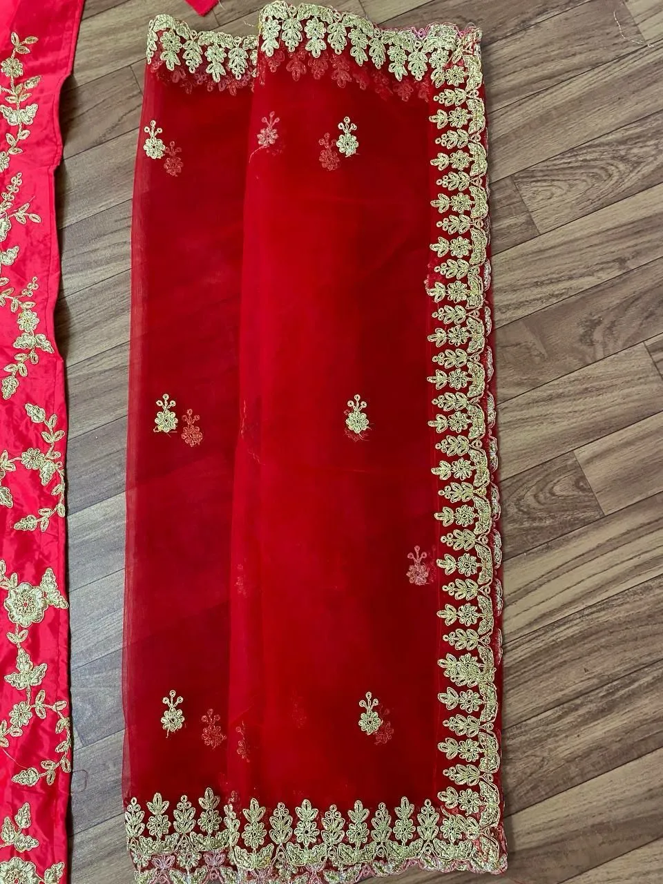 Attractive Red Color Designer Embroidered Satin Silk Lehenga Choli For Women