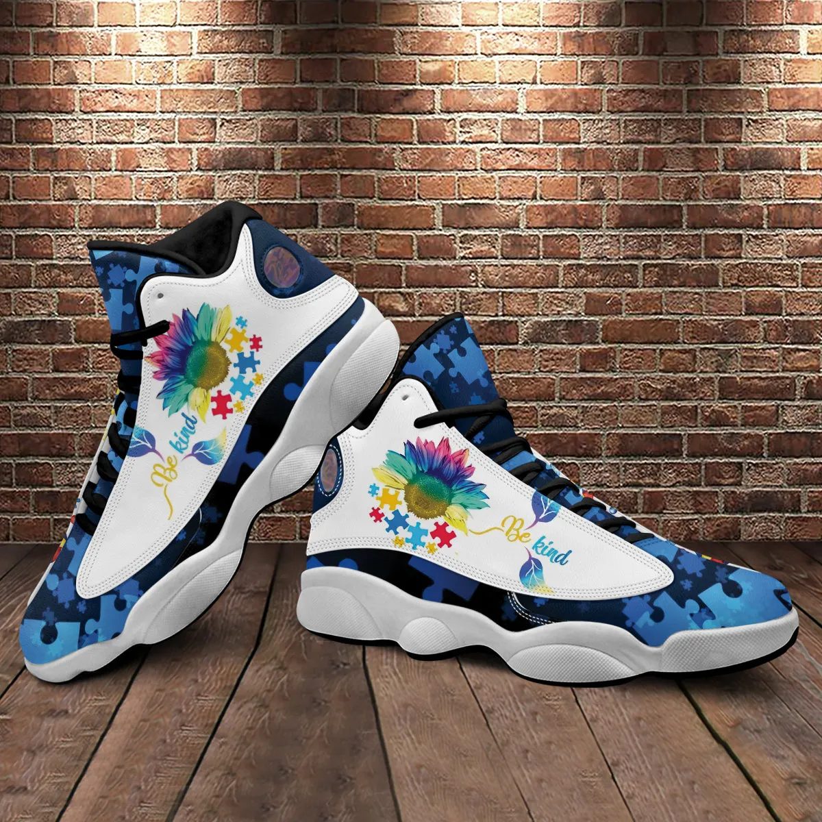 Autism Awareness Be Kind Puzzle Basketball Shoes For Men Women - Christian Shoes - Jesus Shoes - Unisex Basketball Shoes