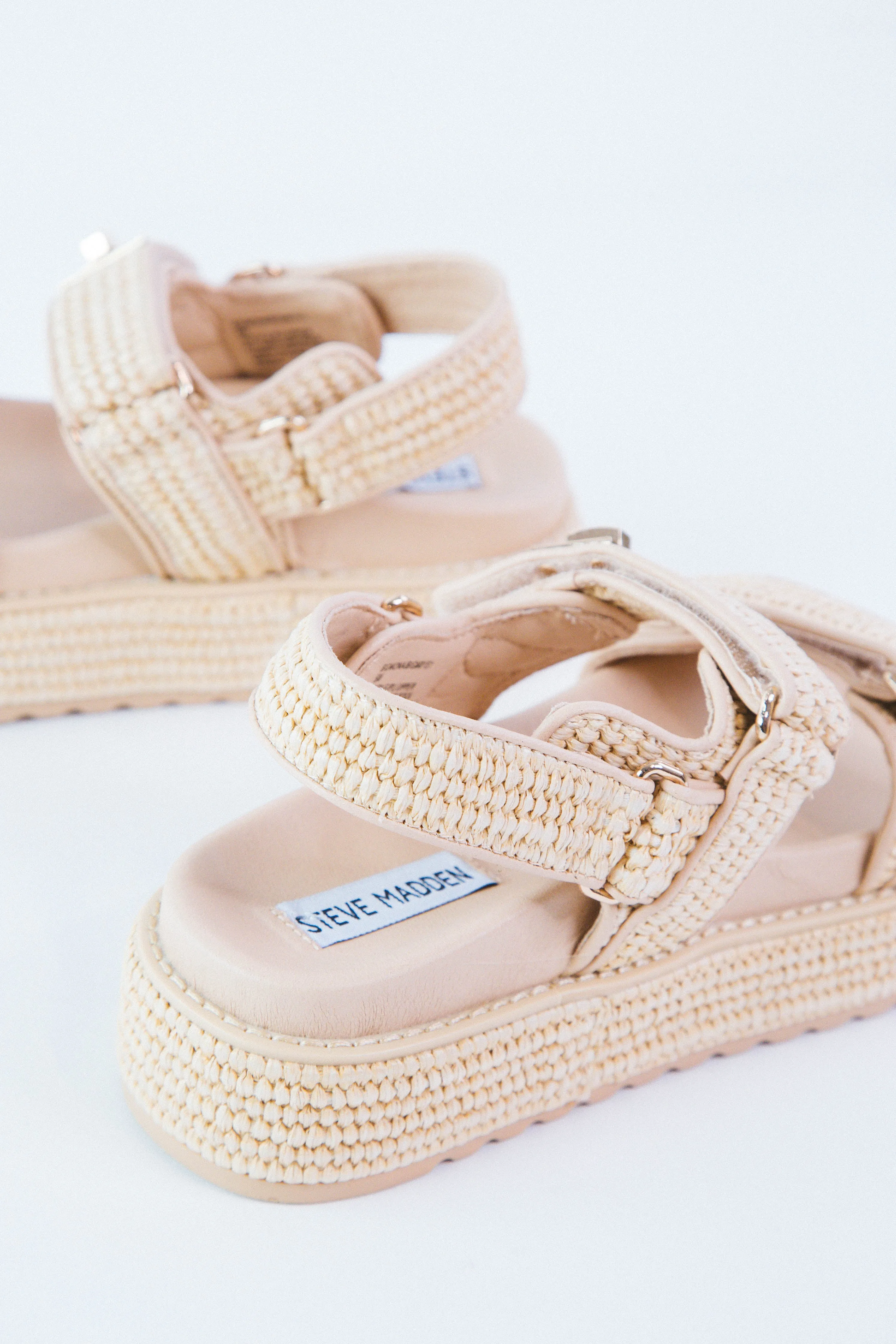 Big Mona Platform Sandal, Natural Raffia | Steve Madden