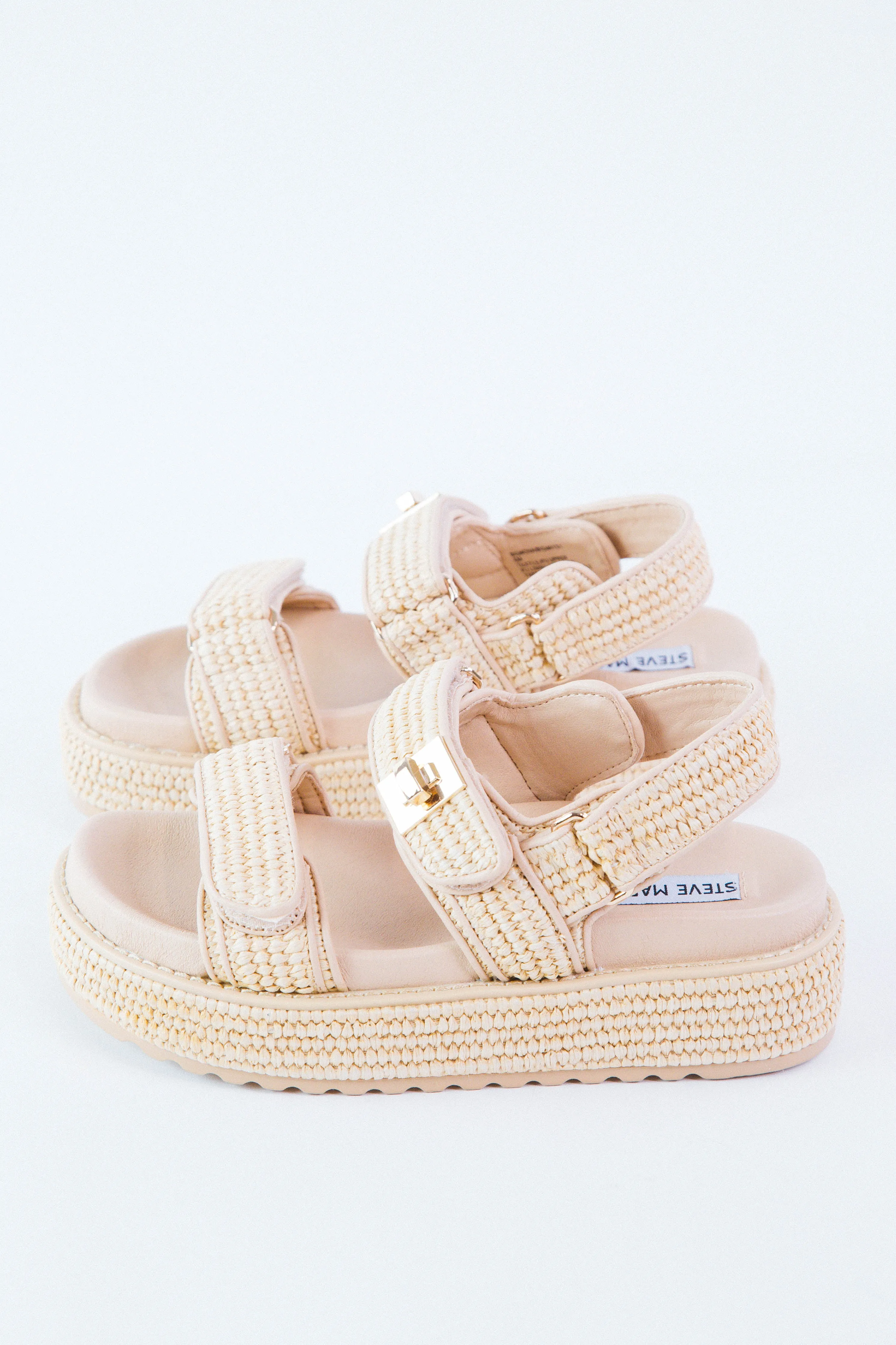 Big Mona Platform Sandal, Natural Raffia | Steve Madden