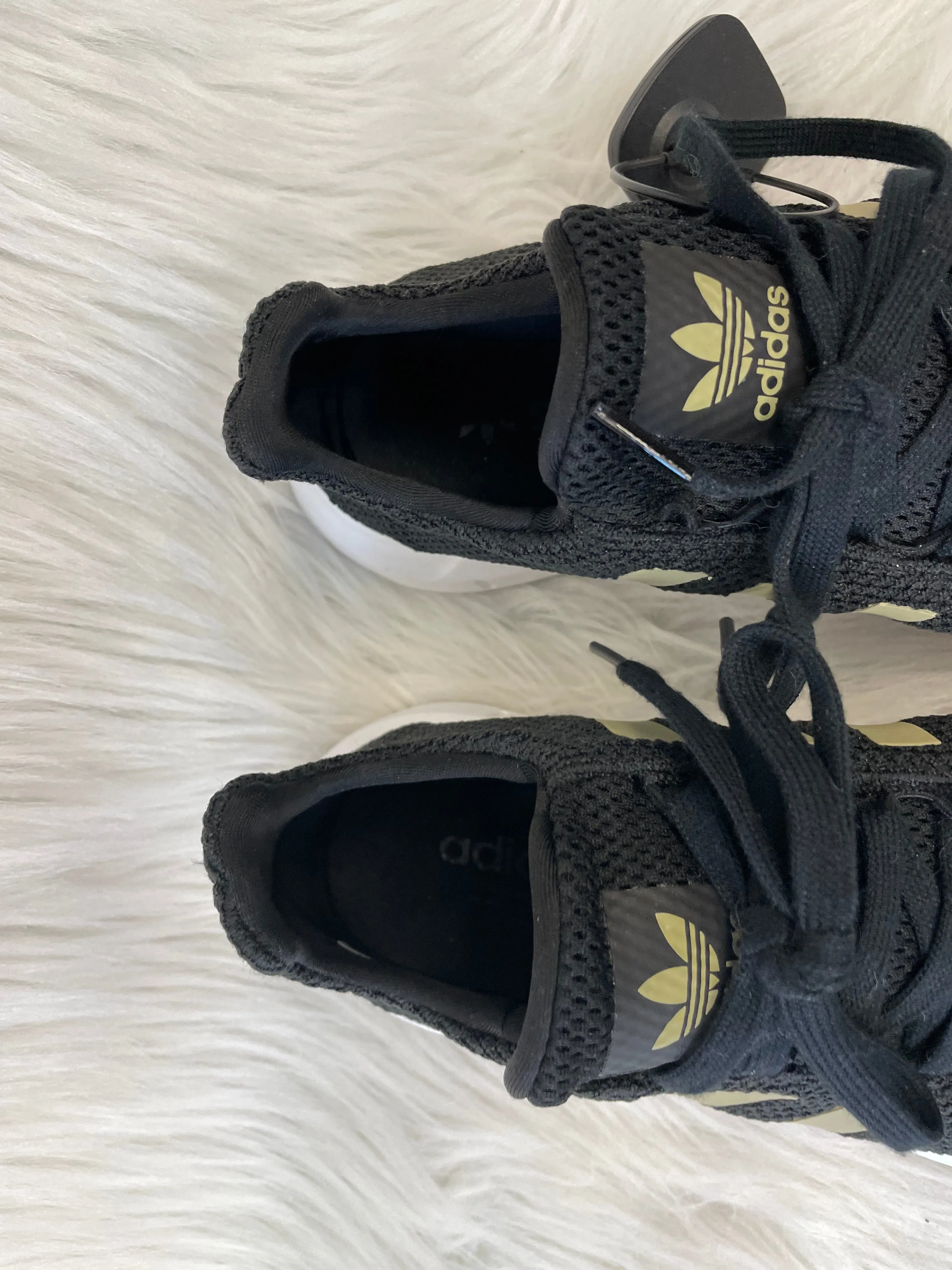 Black & Gold Shoes Athletic Adidas, Size 7.5