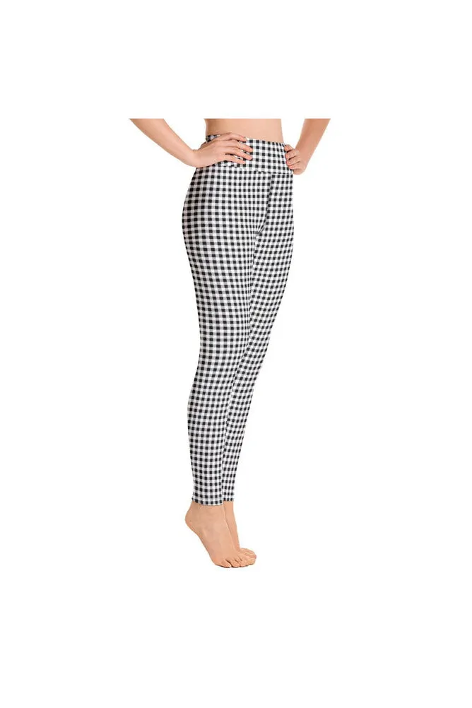 Black Gingham Yoga Leggings