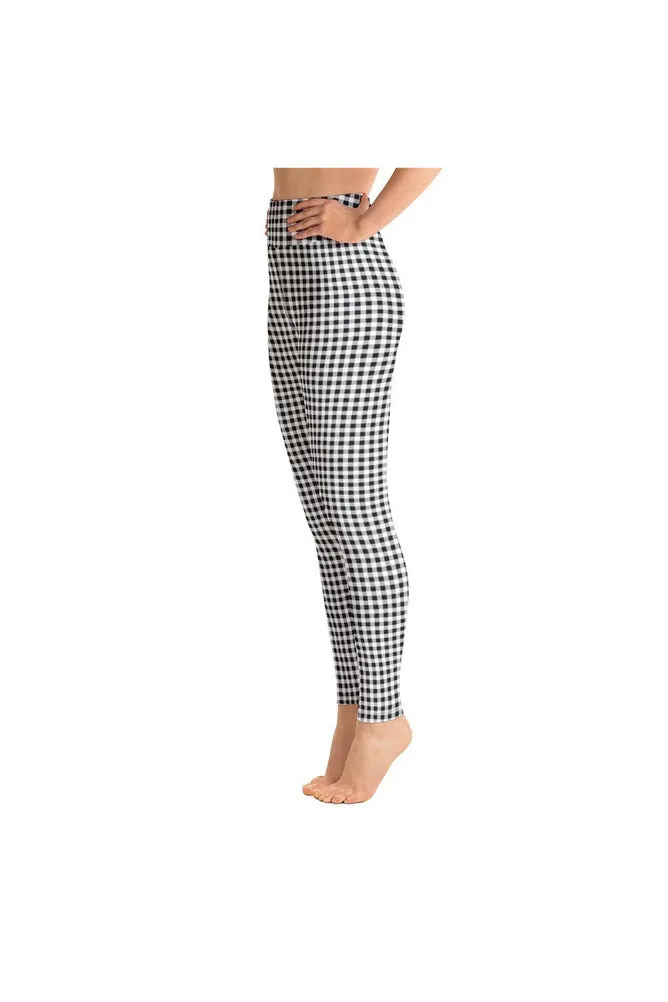 Black Gingham Yoga Leggings