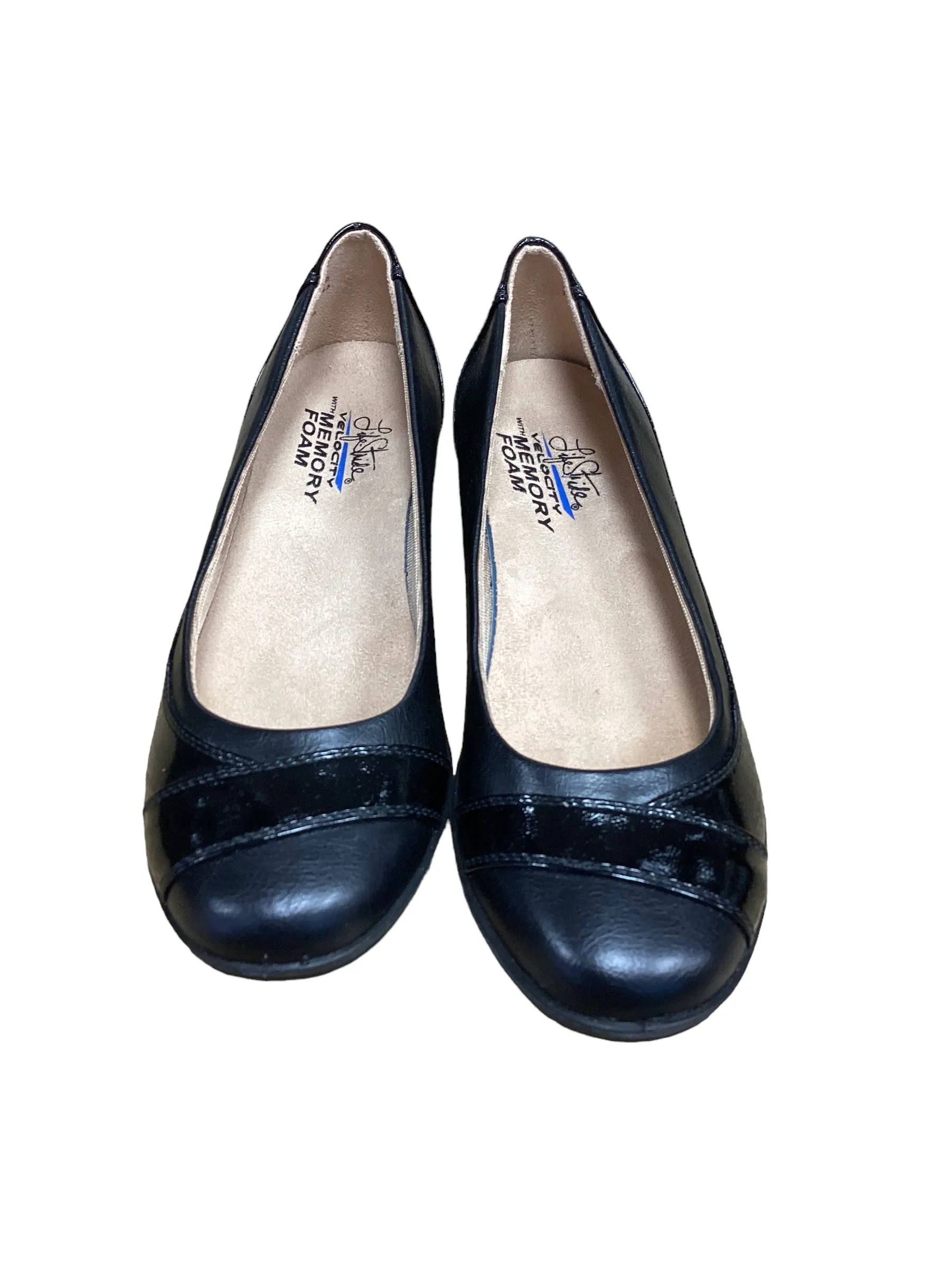 Black Shoes Flats Life Stride, Size 7.5