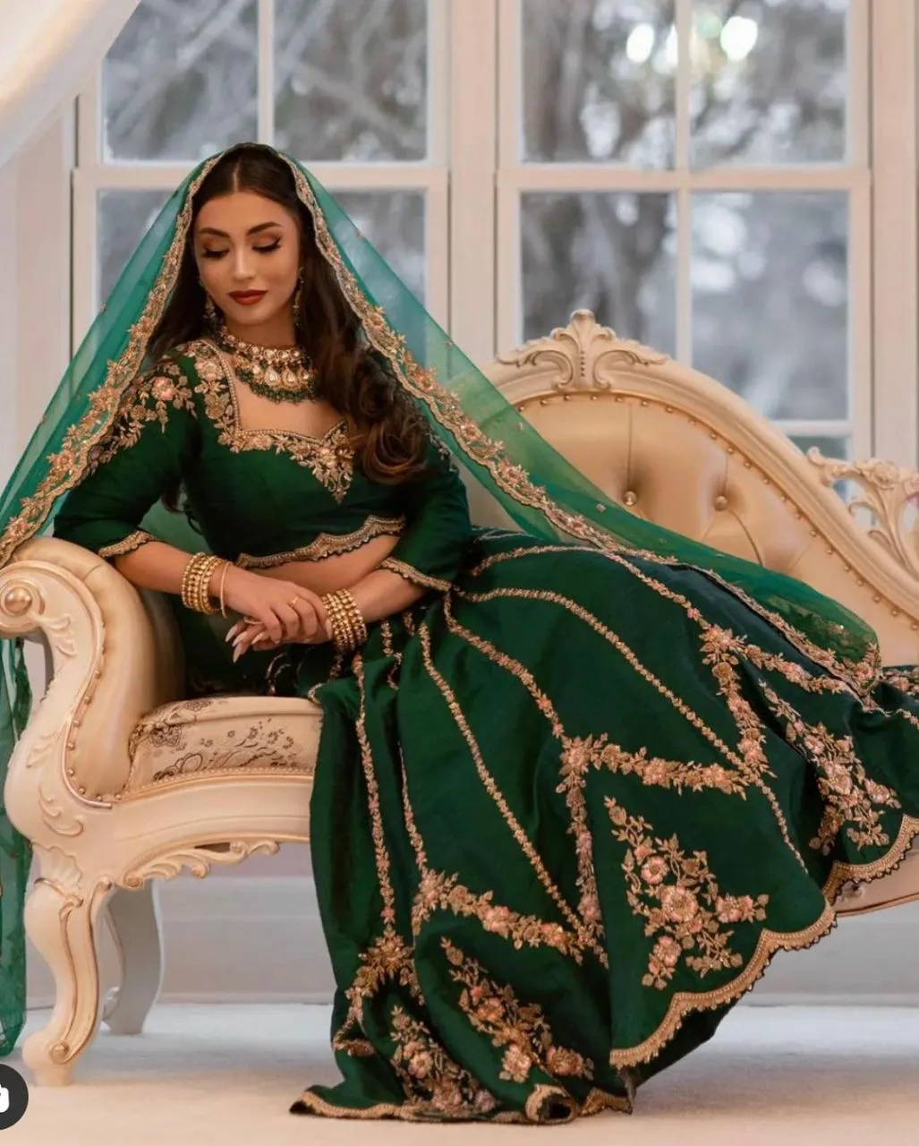 Dark Green Color Embroidery Attractive Party Wear Silk Lehenga Choli