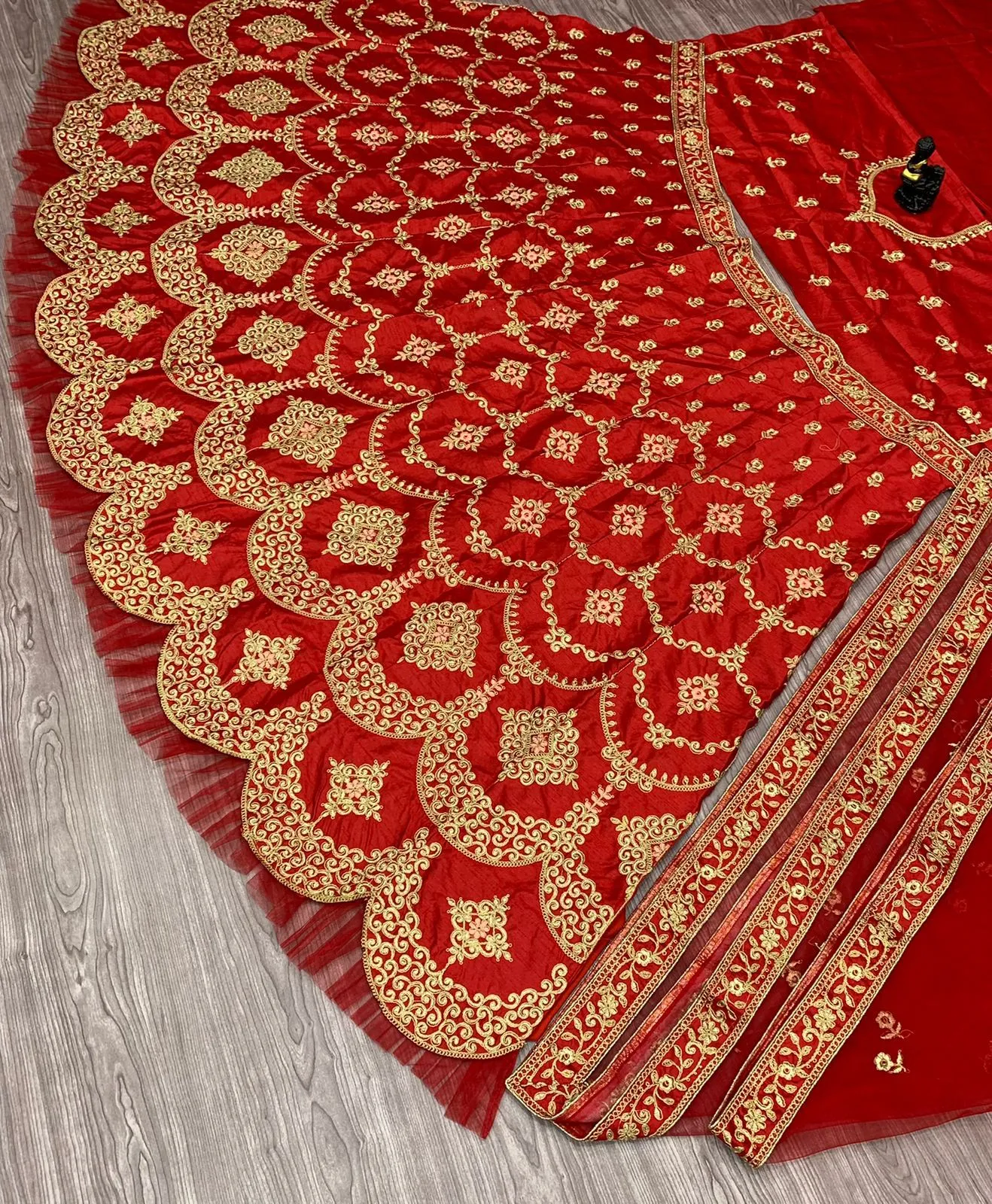 Dazzling Red Heavy Malay Silk Heavy Coding Embroidery Work Lehenga Choli