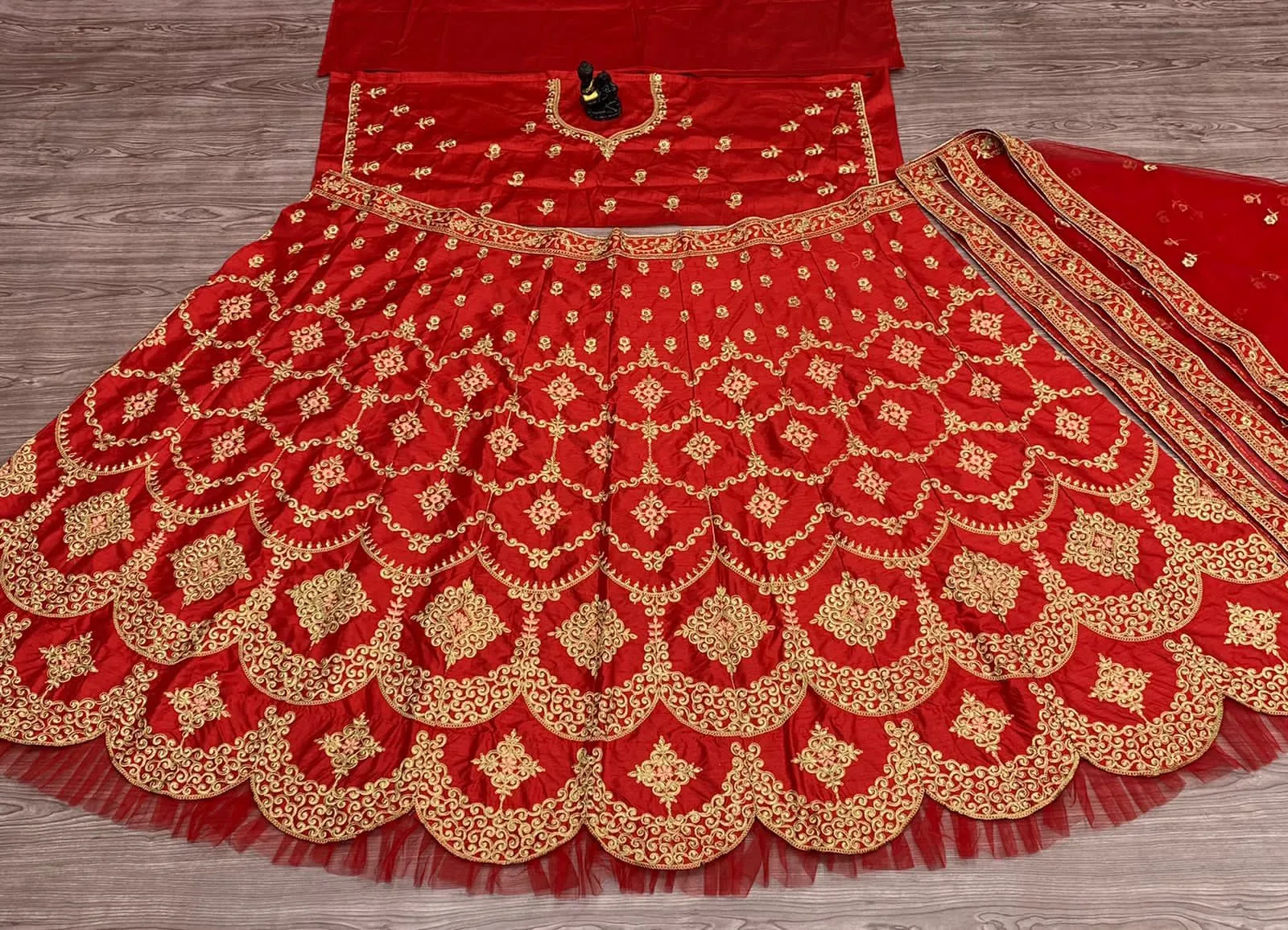 Dazzling Red Heavy Malay Silk Heavy Coding Embroidery Work Lehenga Choli