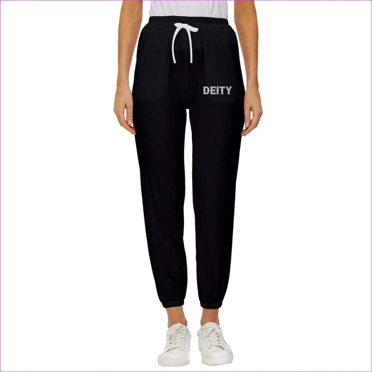 Deity Cropped Drawstring Pants - Black