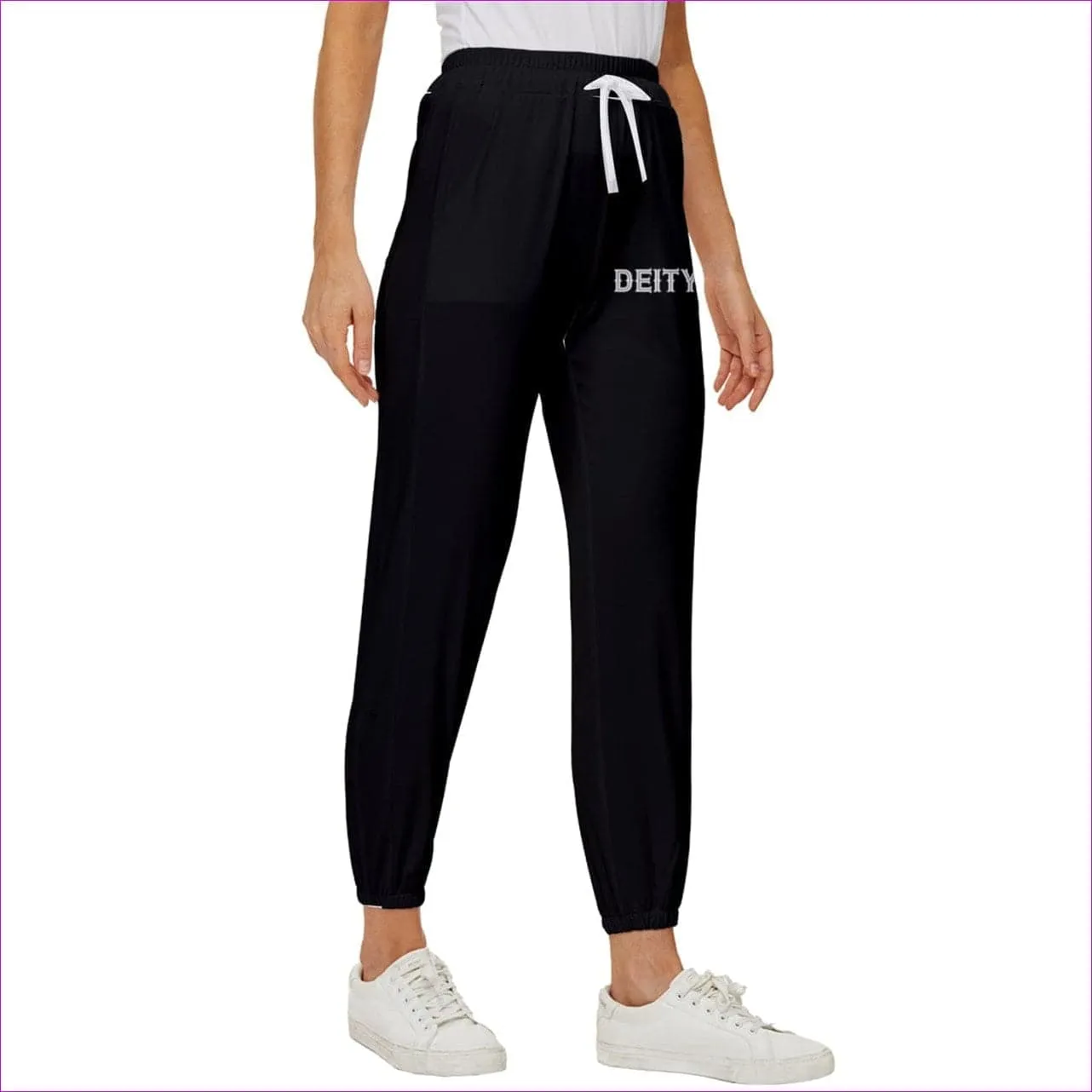 Deity Cropped Drawstring Pants - Black