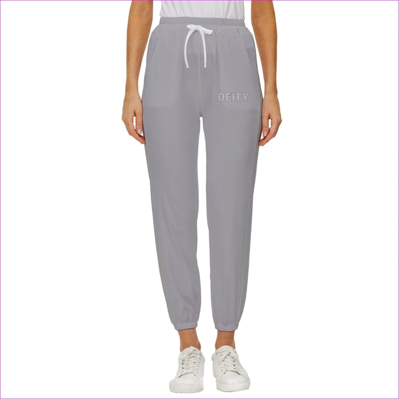 Deity Cropped Drawstring Pants - Gray