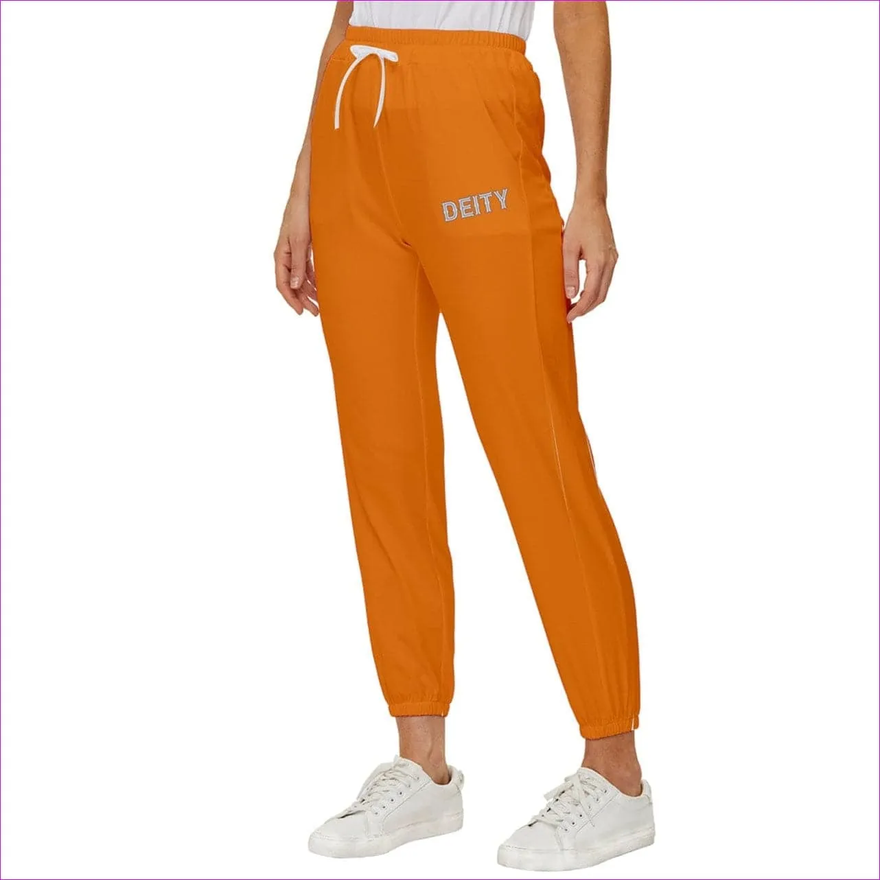 Deity Cropped Drawstring Pants - Orange