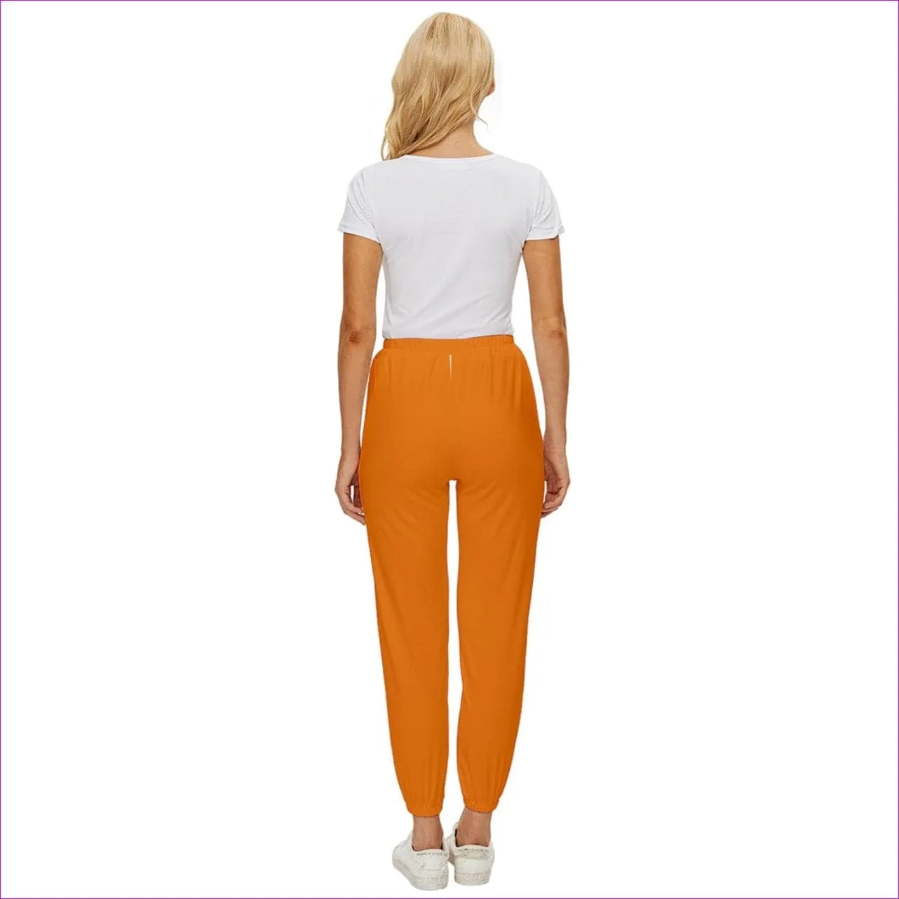 Deity Cropped Drawstring Pants - Orange