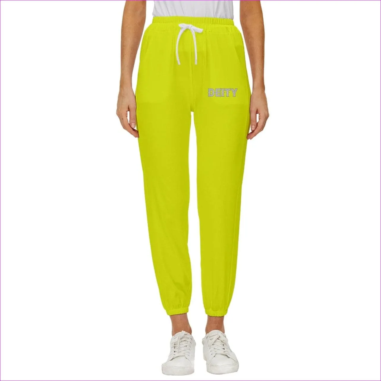 Deity Cropped Drawstring Pants - Yellow