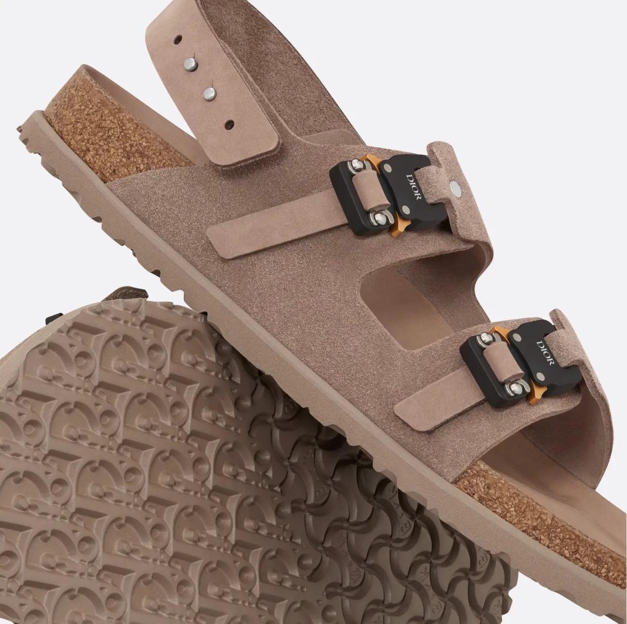 DIOR BY BIRKENSTOCK MILANO SANDAL BROWN NUBUCK CALFSKIN