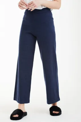 Double Second Navy Wide Leg Knit Jogger