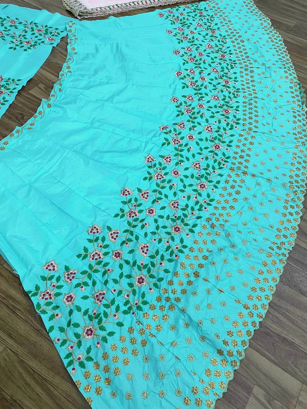 Fancy Sky Blue Colored Designer Lehenga Choli With Zari Work