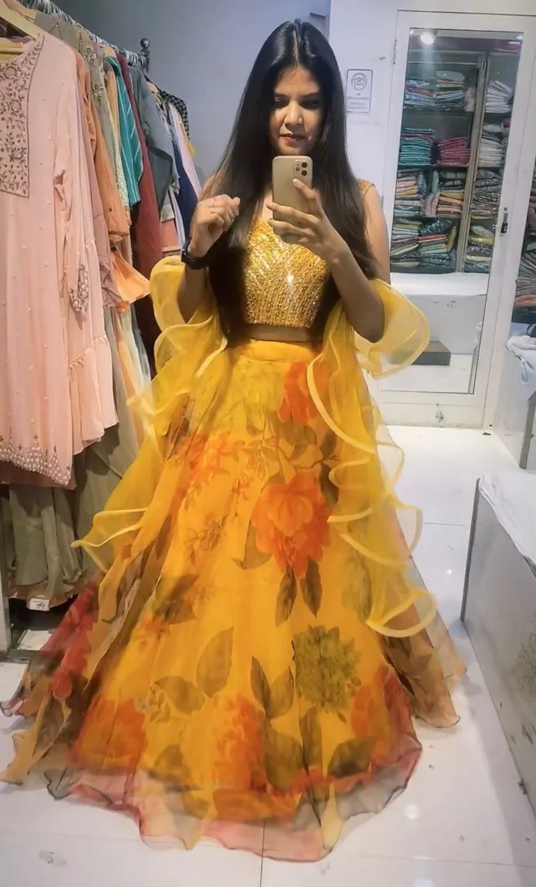 Fully Stitched Yellow Haldi Lehenga -SSS001YHL