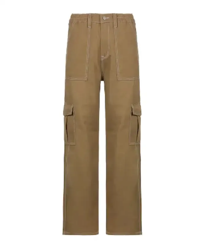 Get Ready to Rock in Our Cargo Solid Baggy Pants!