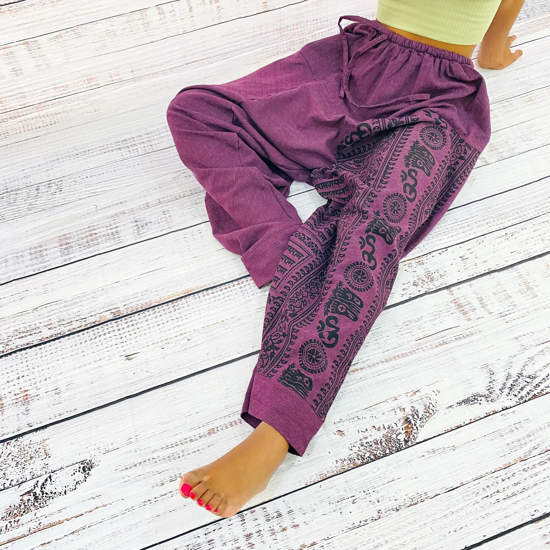 Hand Dyed Om Aladdin Unisex Harem Pants