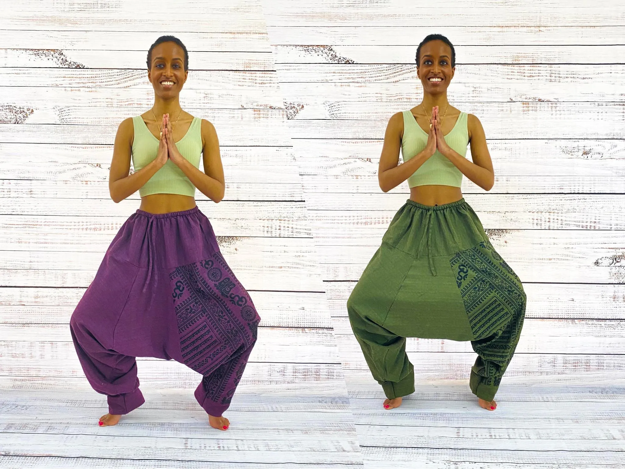 Hand Dyed Om Aladdin Unisex Harem Pants