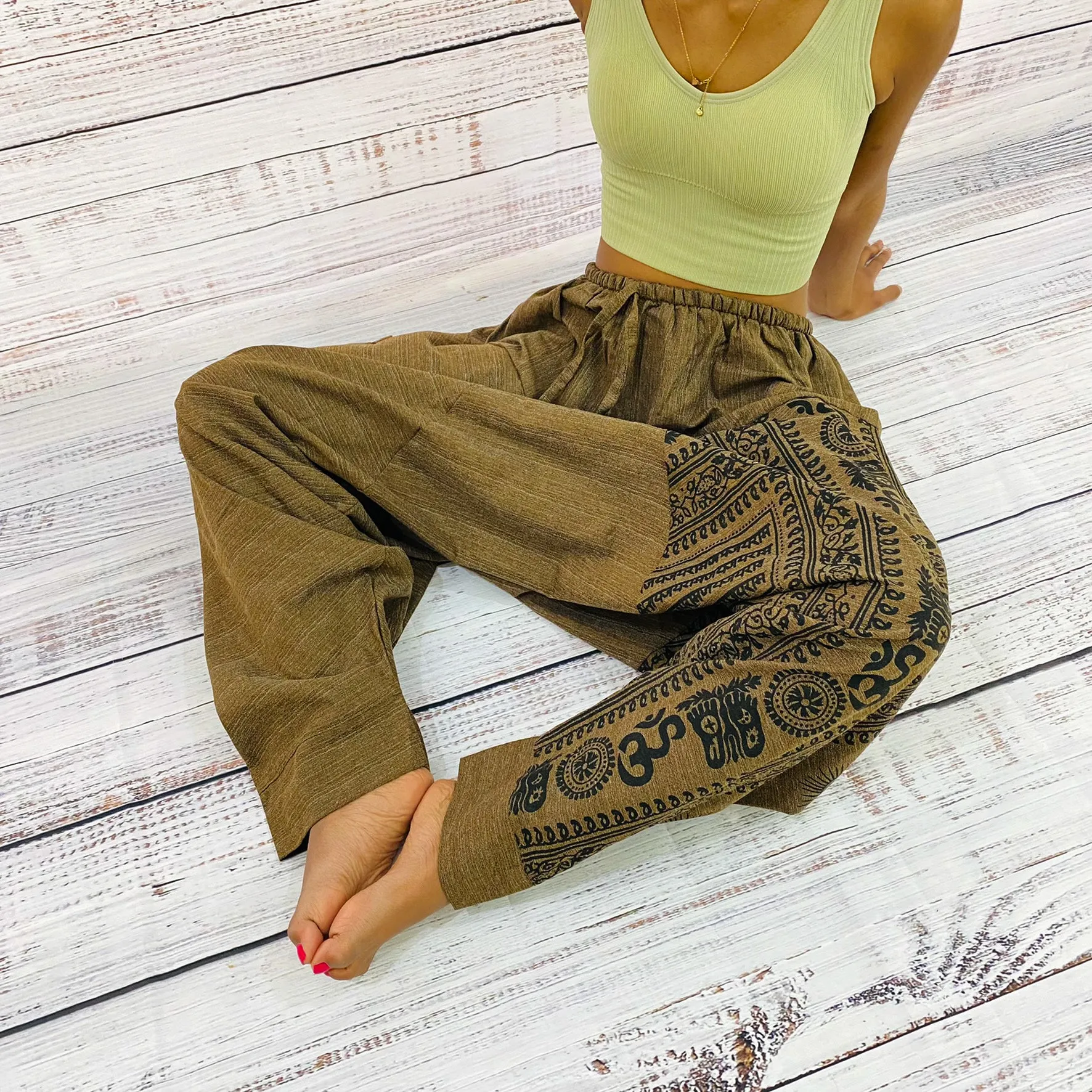 Hand Dyed Om Aladdin Unisex Harem Pants