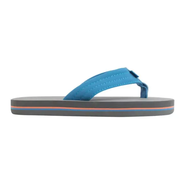 Kids Grombow - Soft Rubber Top Sole with 1" Strap Pinline in Blue /Orange Pinline