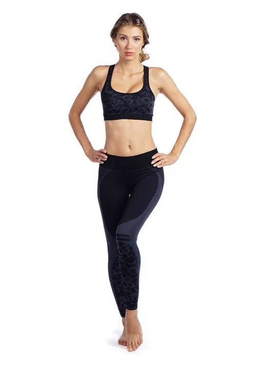 Nux Active Flower Legging Charcoal