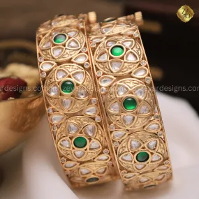 Kundan Polki Kadas - Emerald Green