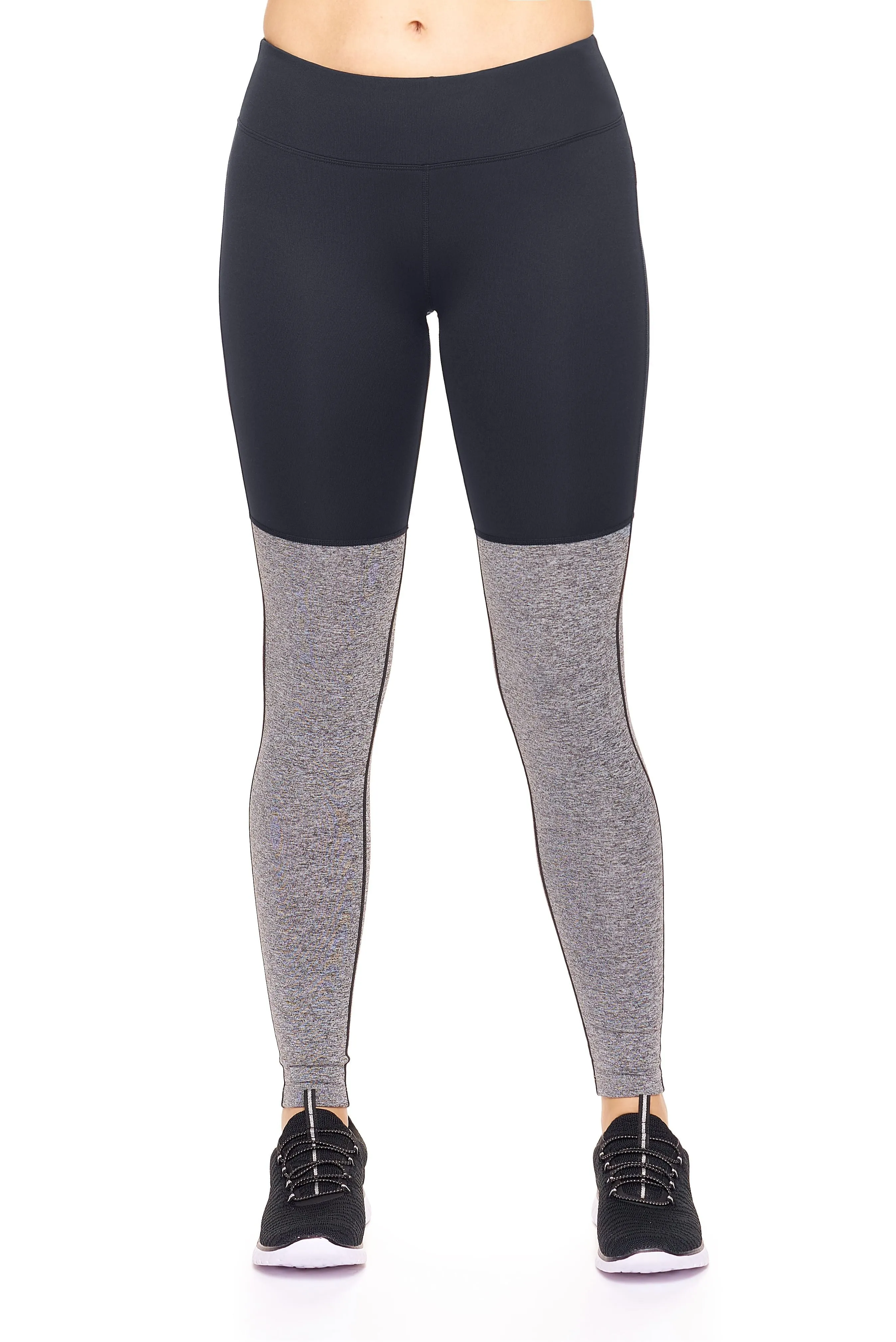 Mid-Rise Heather Colorblock Leggings